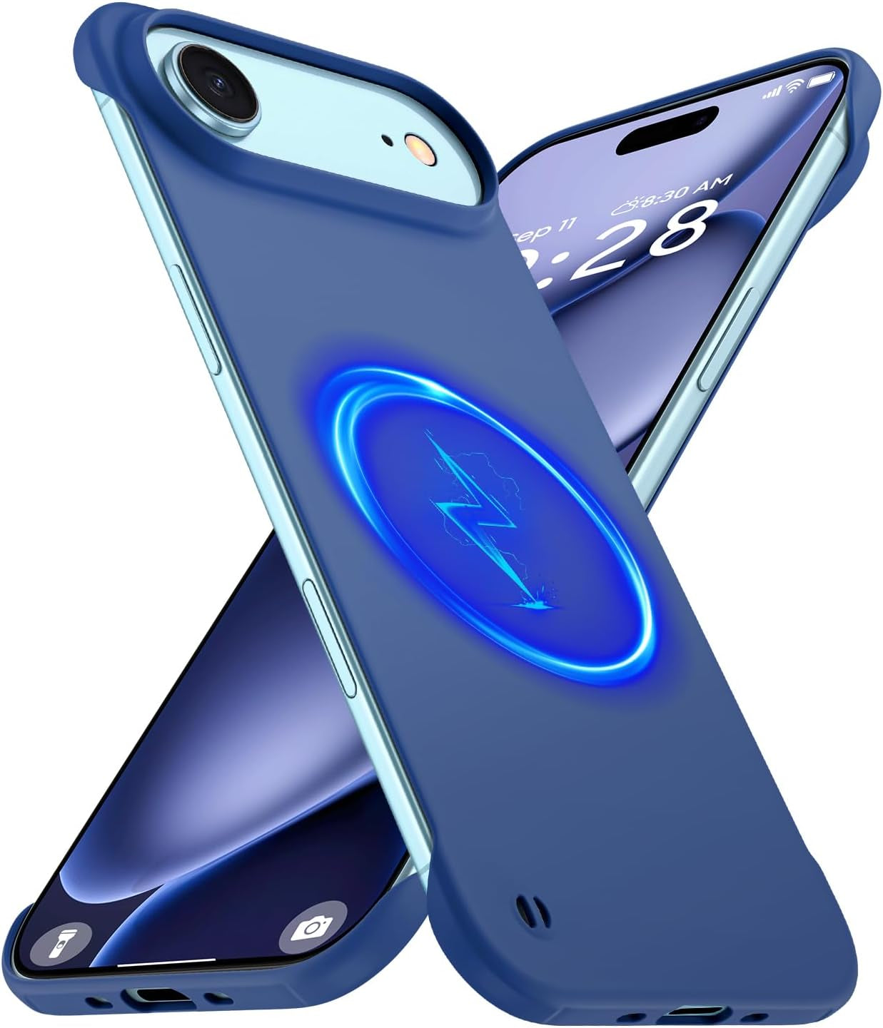 Magnetic Slim Case Fit for Iphone 17 Pro Max Phone Case 6.9"(2025) Ultra-Thin Lightweight Durable Frameless Matte Hard for Magsafe Cover Case with Pull Ring Shockproof Non Slip Rope-Black