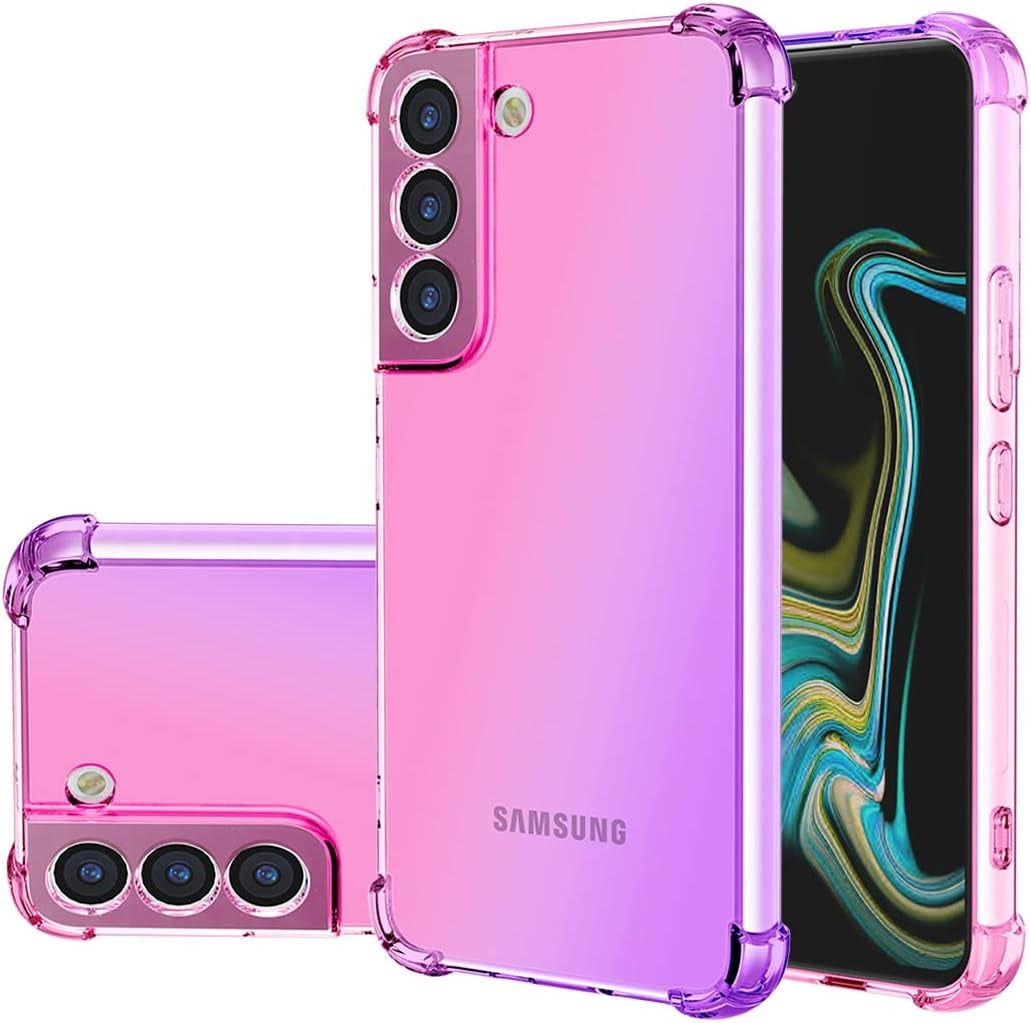 Case for Galaxy S22 plus Case, Samsung S22+ 5G Cute Case Girls, Gradient Slim anti Scratch Soft TPU Phone Cover Shockproof Protective Case for Samsung Galaxy S22 plus 5G (Purple/Blue)