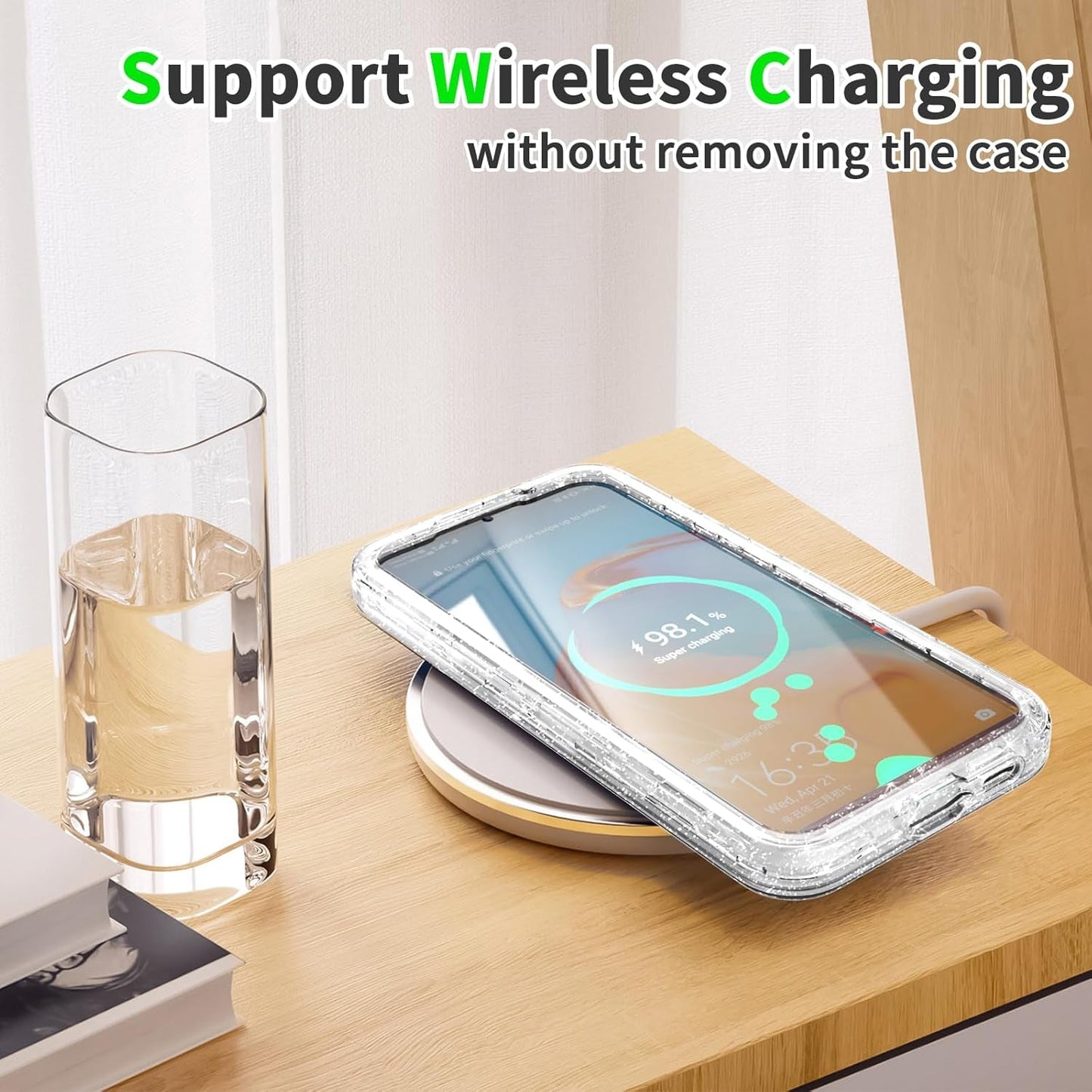 ACKETBOX for Samsung Galaxy S23 FE Case,Glitter Clear Case S23 Fe,Shockproof Bumper Protective Phone Cover,Designed for Samsung S23 FE 5G 6.4"(Clear Bling)