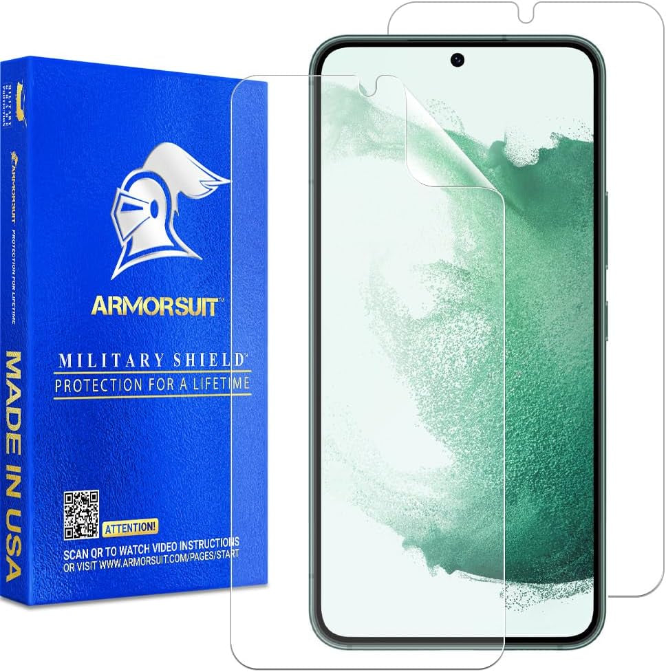 Armorsuit [2 Pack] Militaryshield Screen Protector Designed for Samsung Galaxy S22 (6.1") Case Friendly (2022 Release) Anti-Bubble HD Clear Film - Made in USA
