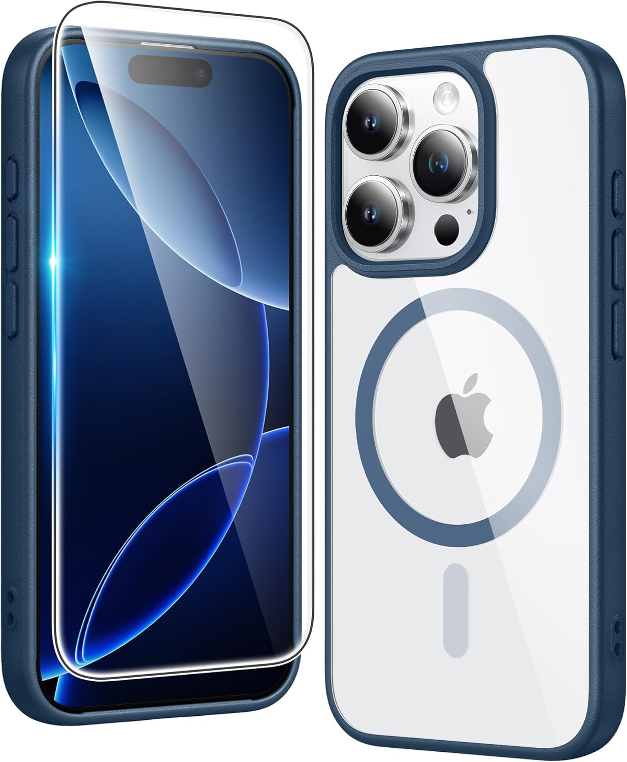 FNTCASE for Iphone 17 Pro-Max Case: Clear Magnetic Phone Cases with Screen Protector Compatible with Magsafe Slim anti Yellowing Rugged Shockproof Protective Transparent Cell Cover (A-Clear)