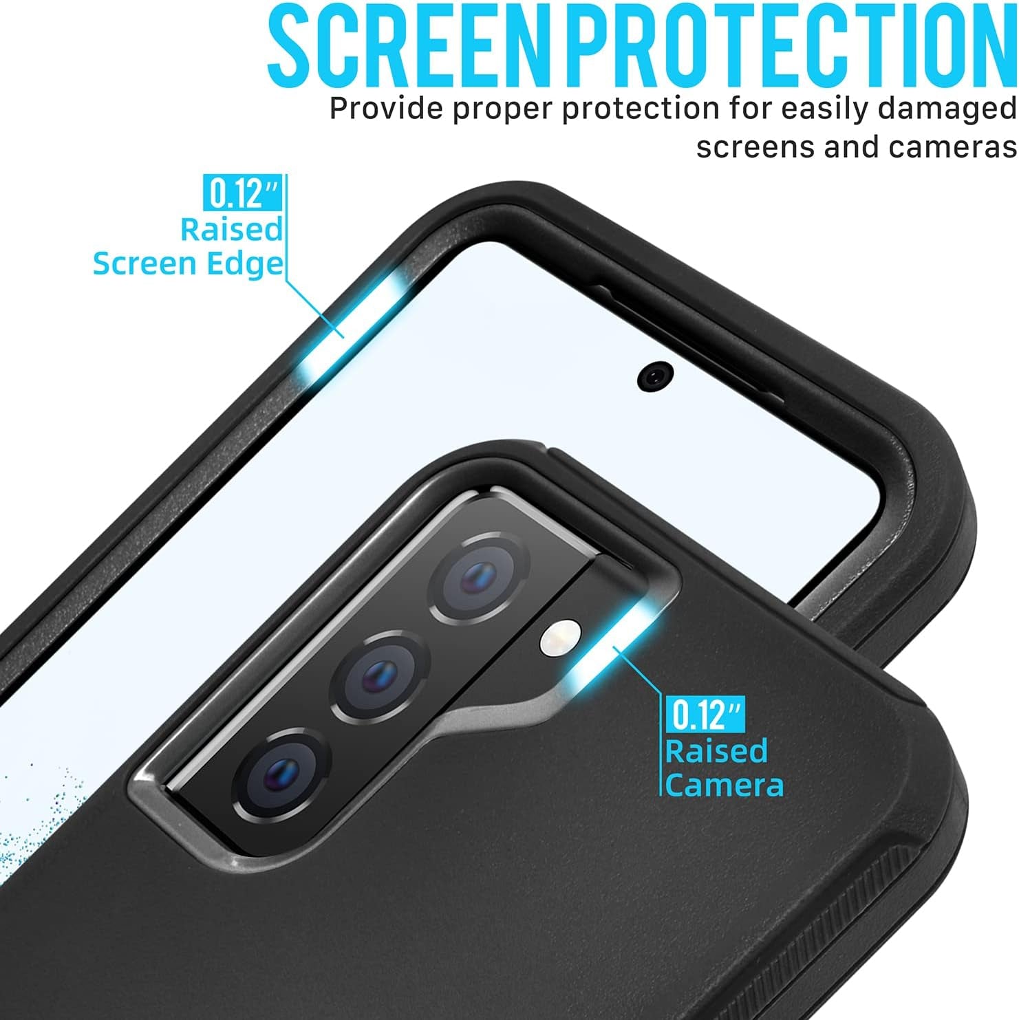 Galaxy S22 Case, Drop Protection Rugged Heavy Duty Case, Water-Resistance Shockproof Dustproof Military Grade Tough Durable Protective Cover for Samsung Black