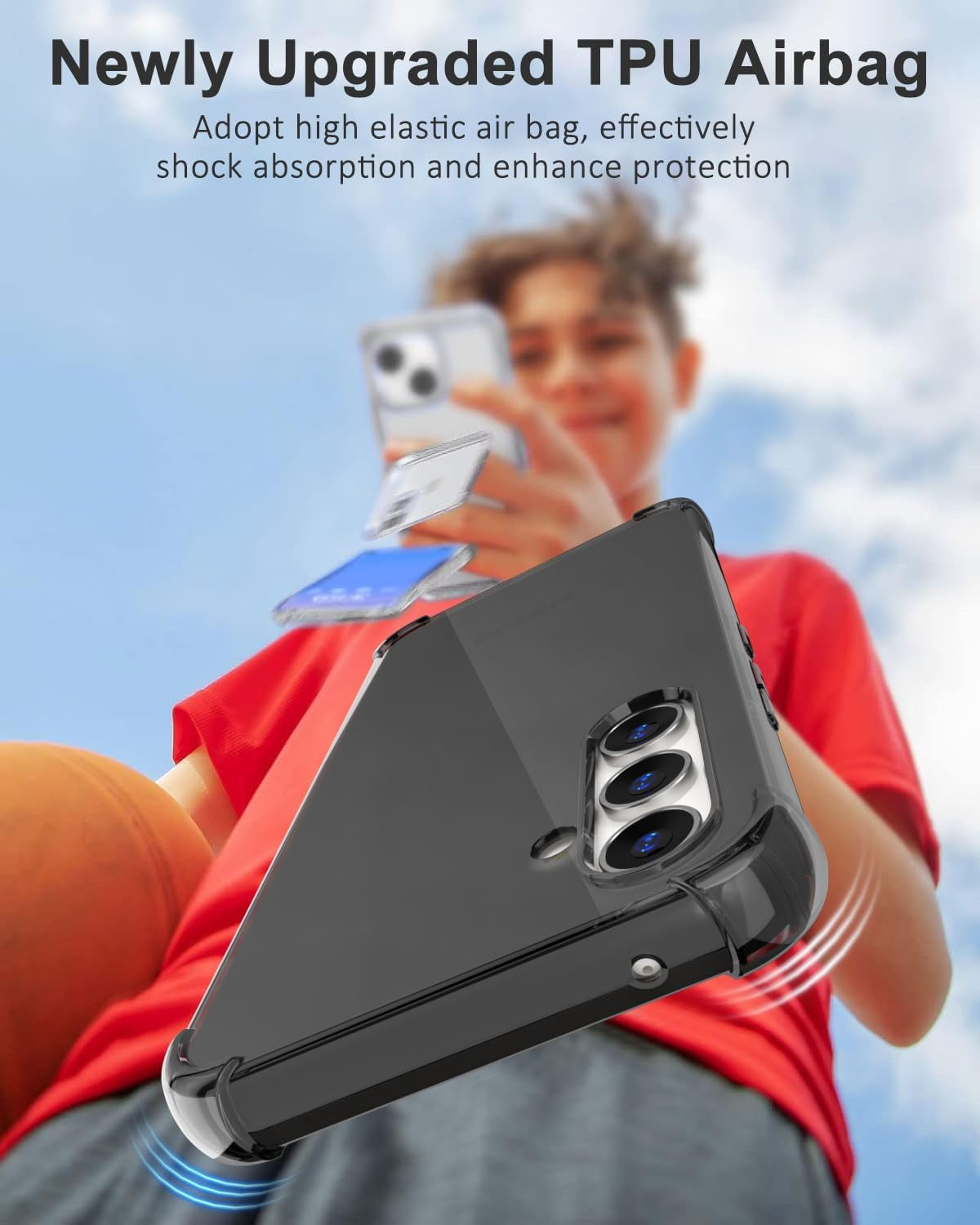 For Samsuang Galaxy A54 5G Case Clear, Transparent Jelly Protective Silicone Phone Case Design for Women Girly Cute Simple, Thin Slim Fit Soft Flexible TPU Shockproof Bumper, Clear Black