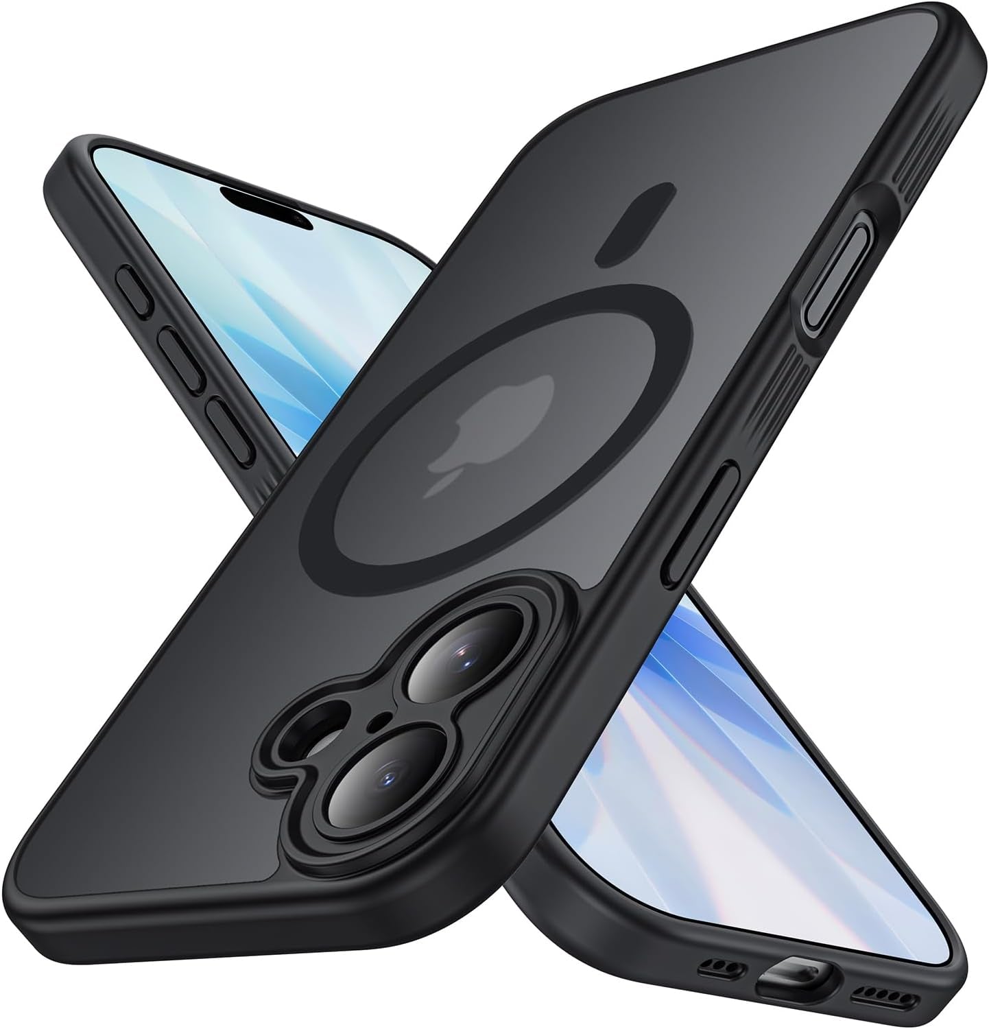 Designed for Iphone 17 Pro Max Case, Compatible with Magsafe, [Camera Protection] [15FT Military Drop Protection] Shockproof Translucent Matte Anti-Slip Phone Case, 6.9", Deep Blue