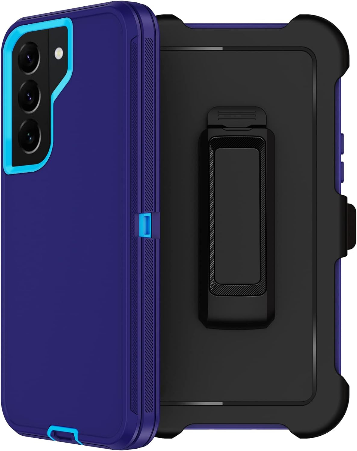 For Samsung Galaxy S22 Case with Belt Clip Holster, 2X Screen Protector, [Military Grade Protection] Heavy Duty Full Body Shockproof Dust-Proof Rugged Protective Cover for Samsung S22 5G (Red)