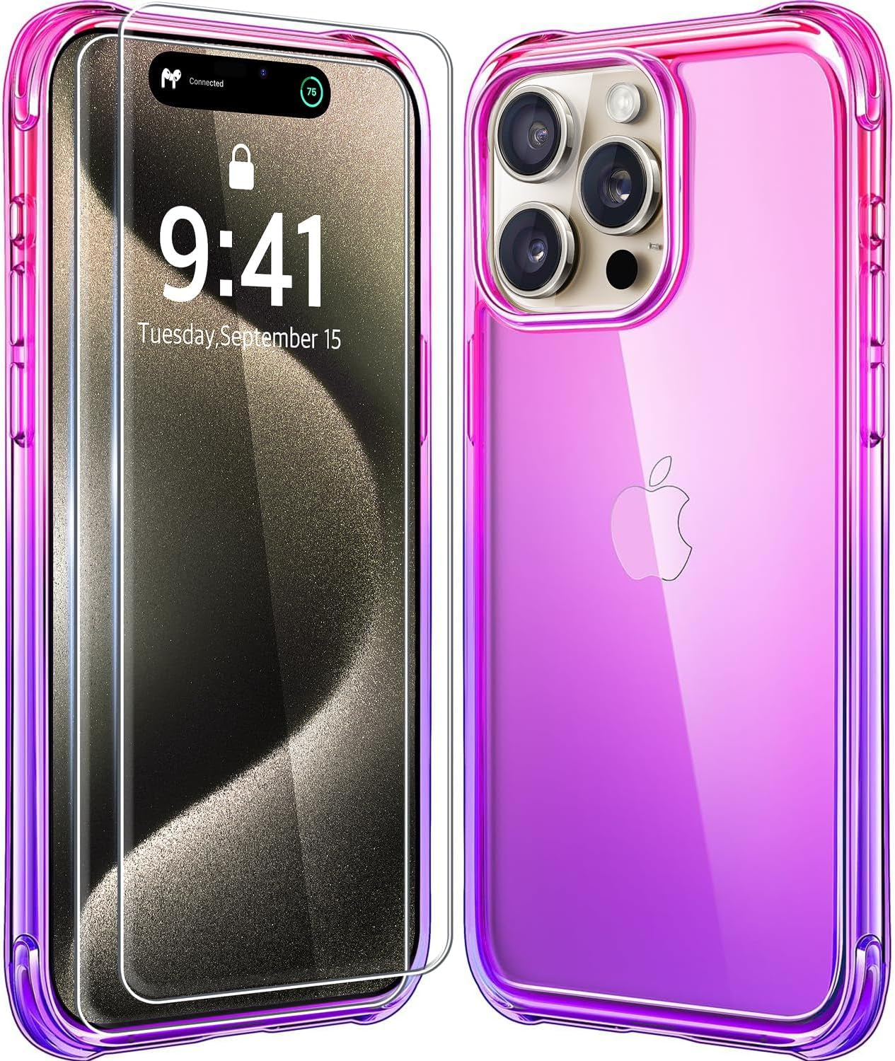 Mkeke for Iphone 15 Pro Max Case Clear, [Not-Yellowing] with 2X Screen Protector, [Military-Grade Drop Protection] Shockproof Protective Phone Cases 2023  Shenzhen Make Technology Company Limited   