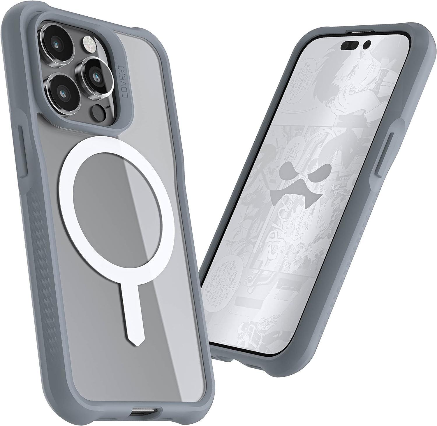 Ghostek Covert Clear Iphone 14 Case - Shockproof Silicone, Compatible with Apple Magsafe Accessories, Slim Protective Phone Cover (6.1 Inch, Black)  Ghostek Gray [Limited] Iphone 14 