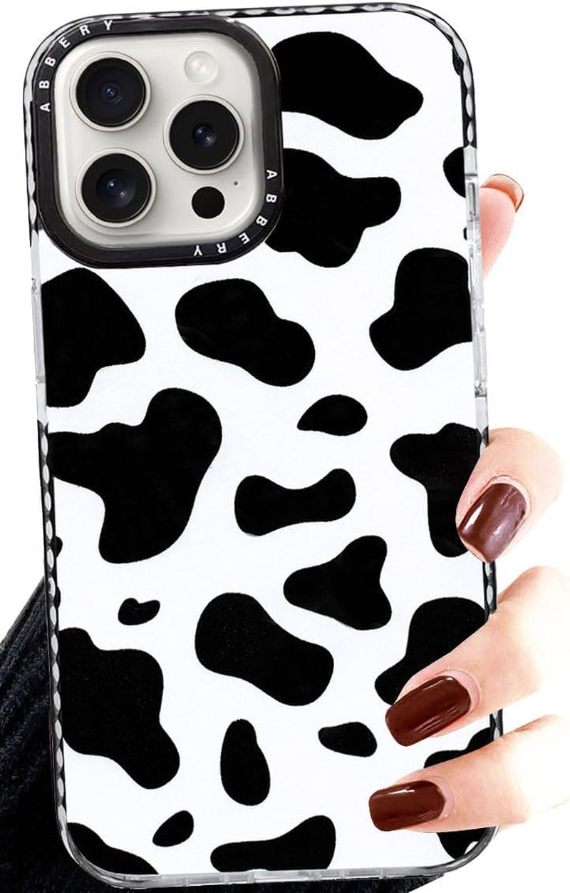 Abbery Designed for Iphone 15 plus Case Cow Print Clear with Design Cow Pattern Cute Durable Silicone TPU Sturdy Shockproof Protective Woman Girls Aessthetic Phone Cover (For Iphone 15 Plus)  Abbery   