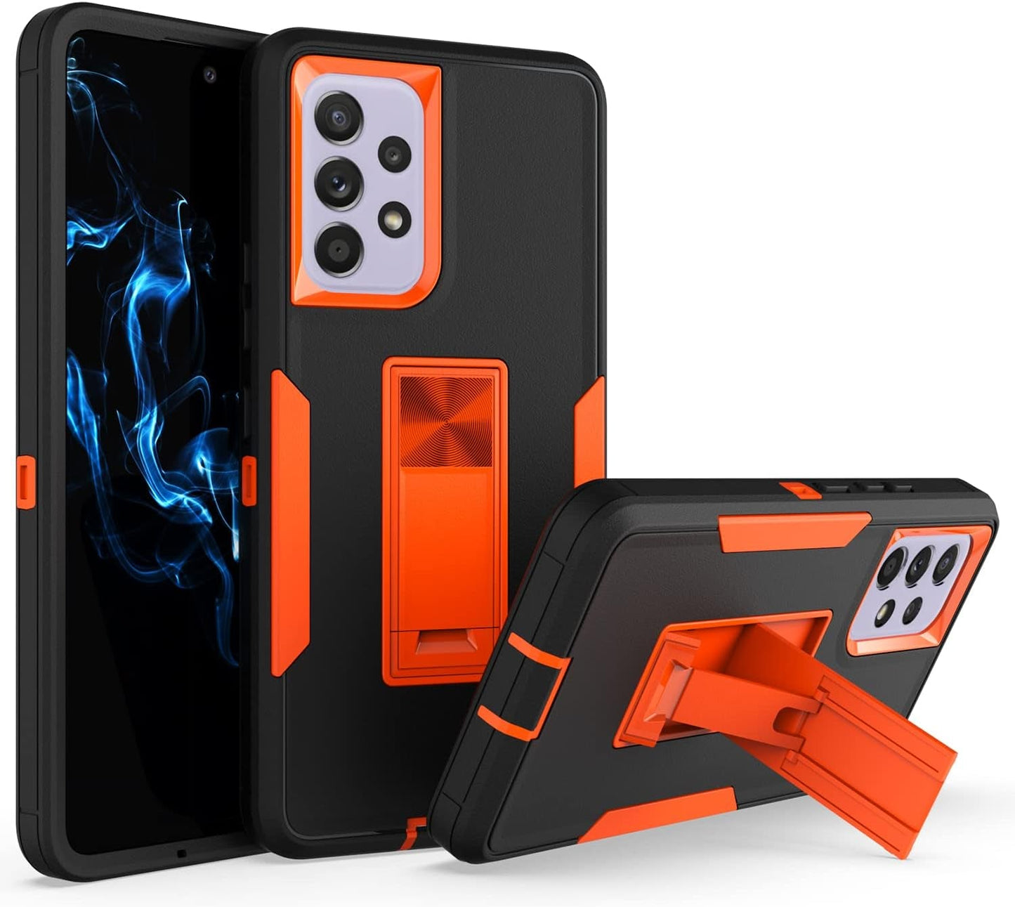 Designed for Samsung Galaxy A53 5G Kickstand Case with Military Grade Drop Protection Work with Magnetic Car Mount, Dustproof Waterproof Hybrid Hard PC Case for Men Women - Black