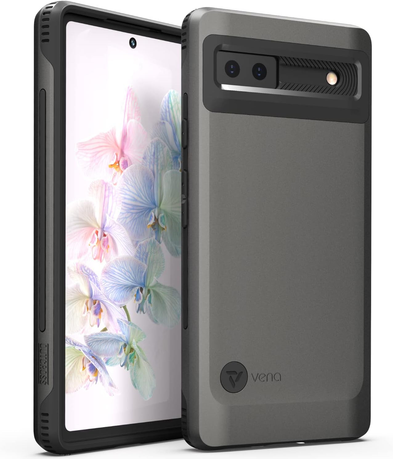 VENA Outcross for Google Pixel 6A 5G Case, Military Grade Drop Protection, Dual Layer Shockproof Protective Phone Case - Graphite Gray/Black  Vena   