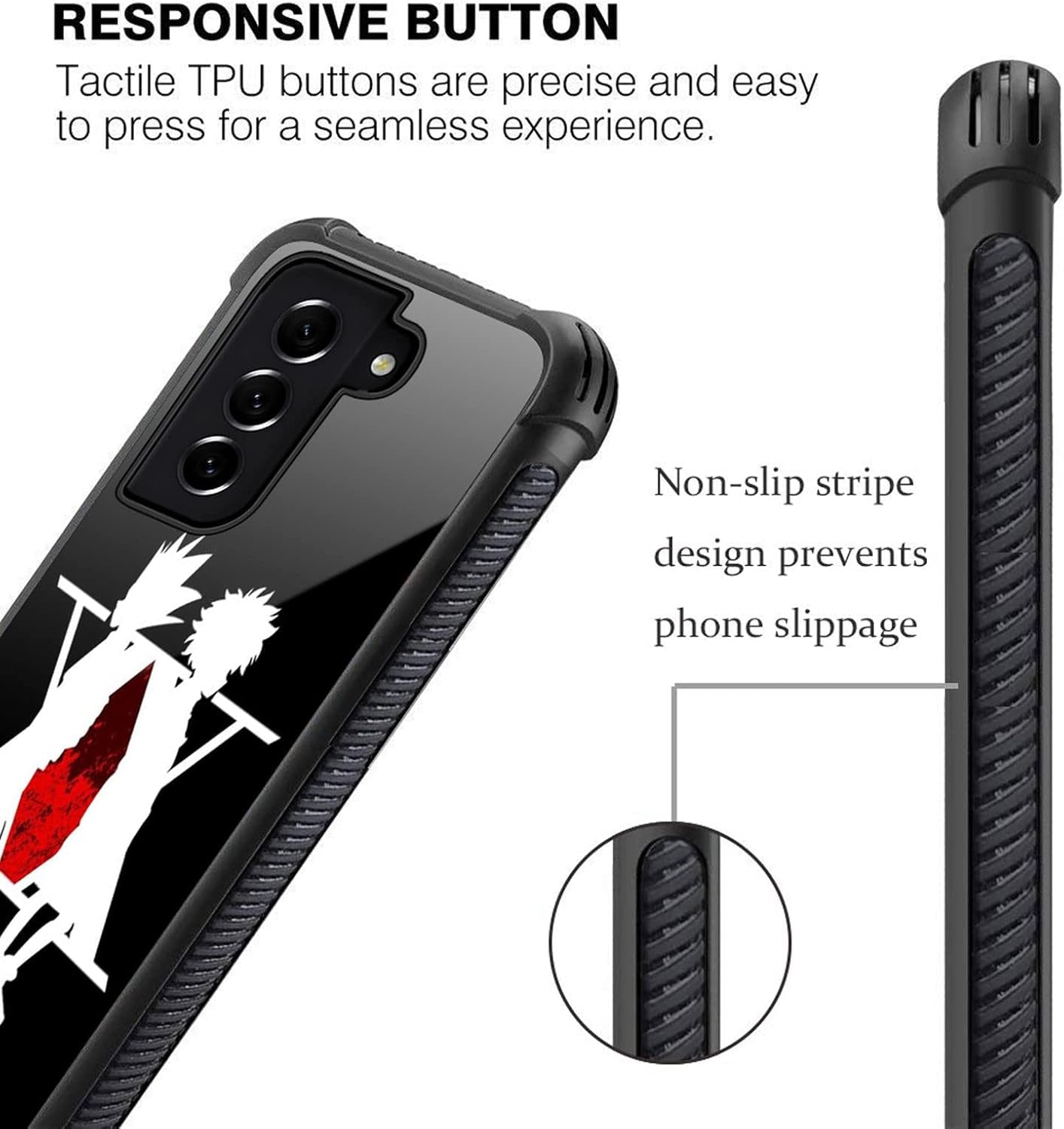 Compatible with Samsung Galaxy S22 plus Case,Red Love Anime Pattern Design Shockproof Non-Slip Case for Samsung Galaxy S22 Plus