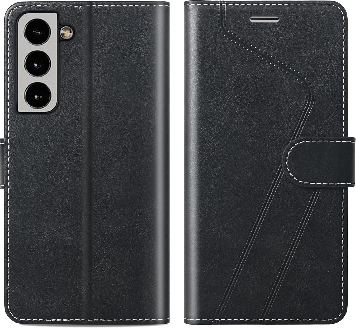 CIVICASEA for Samsung Galaxy S22+/Plus Wallet Case, Flip Case with RFID Blocking Credit Card Holder, PU Leather Matching Phone Case Samsung S22 plus Red&