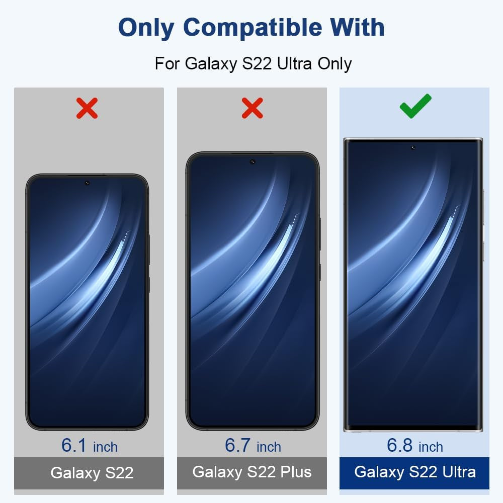 2+2 Pack Galaxy S22 Ultra 5G Privacy Screen Protector and Camera Lens Protection,Anti-Spy Tempered Glass, 3D Full Coverage, Fingerprint Unlock, Free of Bubbles for Samsung Galaxy S22 Ultra 6.8 Inch