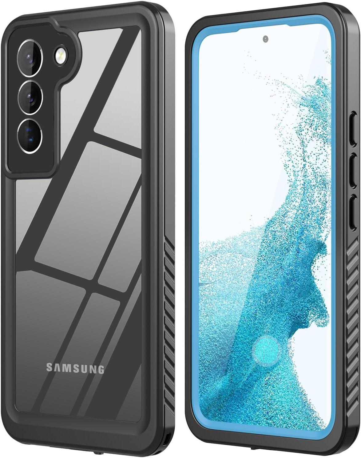 For Samsung Galaxy S22 plus Case Waterproof Built-In Screen Protector [Full Body Shockproof][12 FT Military Shockproof] Dustproof Underwater Phone Case for Galaxy S22 plus 5G 6.6''(Black)