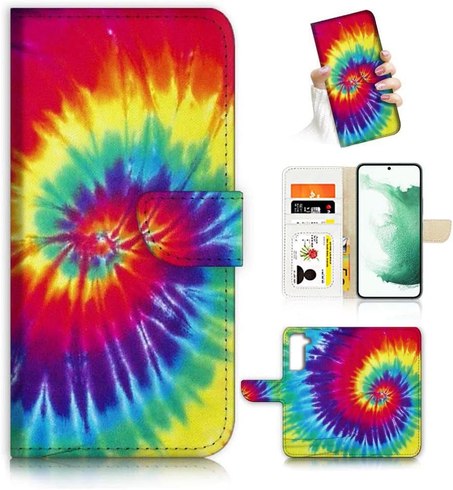 For Samsung S22+, Samsung Galaxy S22 Plus, Art Designed Flip Wallet Style Cover Case Flower Butterfly Dragonfly Full Body Protection AD003 (#24878 Red Gothic Rose S22+)