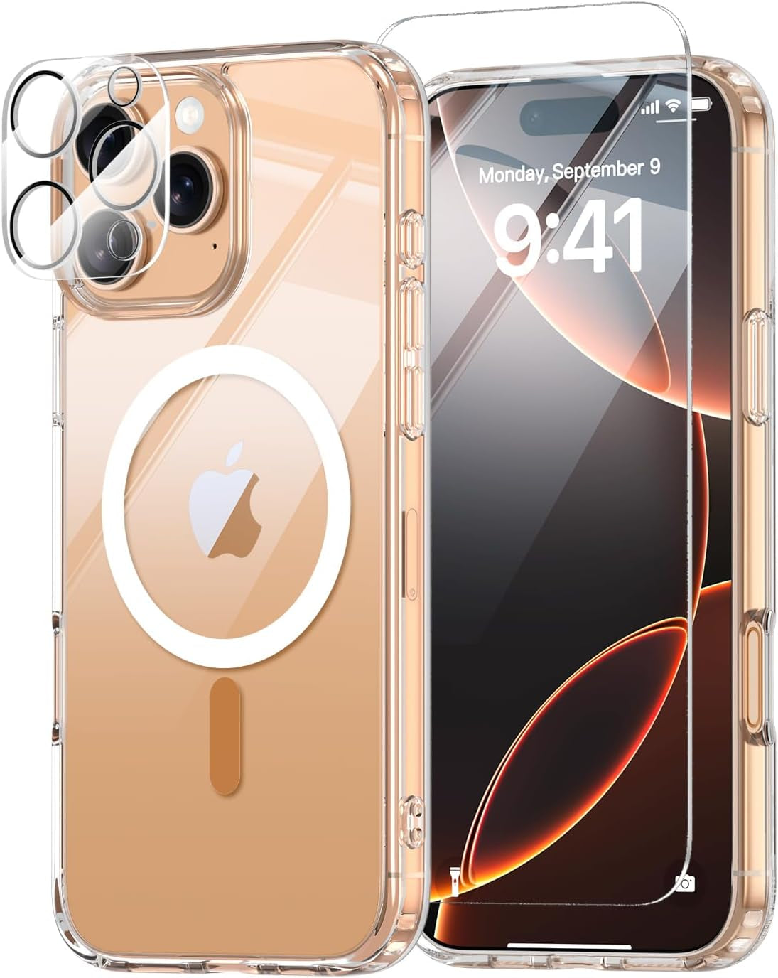 For Iphone 17 Pro Max Case, Compatible with Magsafe, Magnetic Slim Cover, Anti-Yellowing & Shockproof, Full Camera Protection, Includes Screen & Lens Protectors, Clear Protective Case