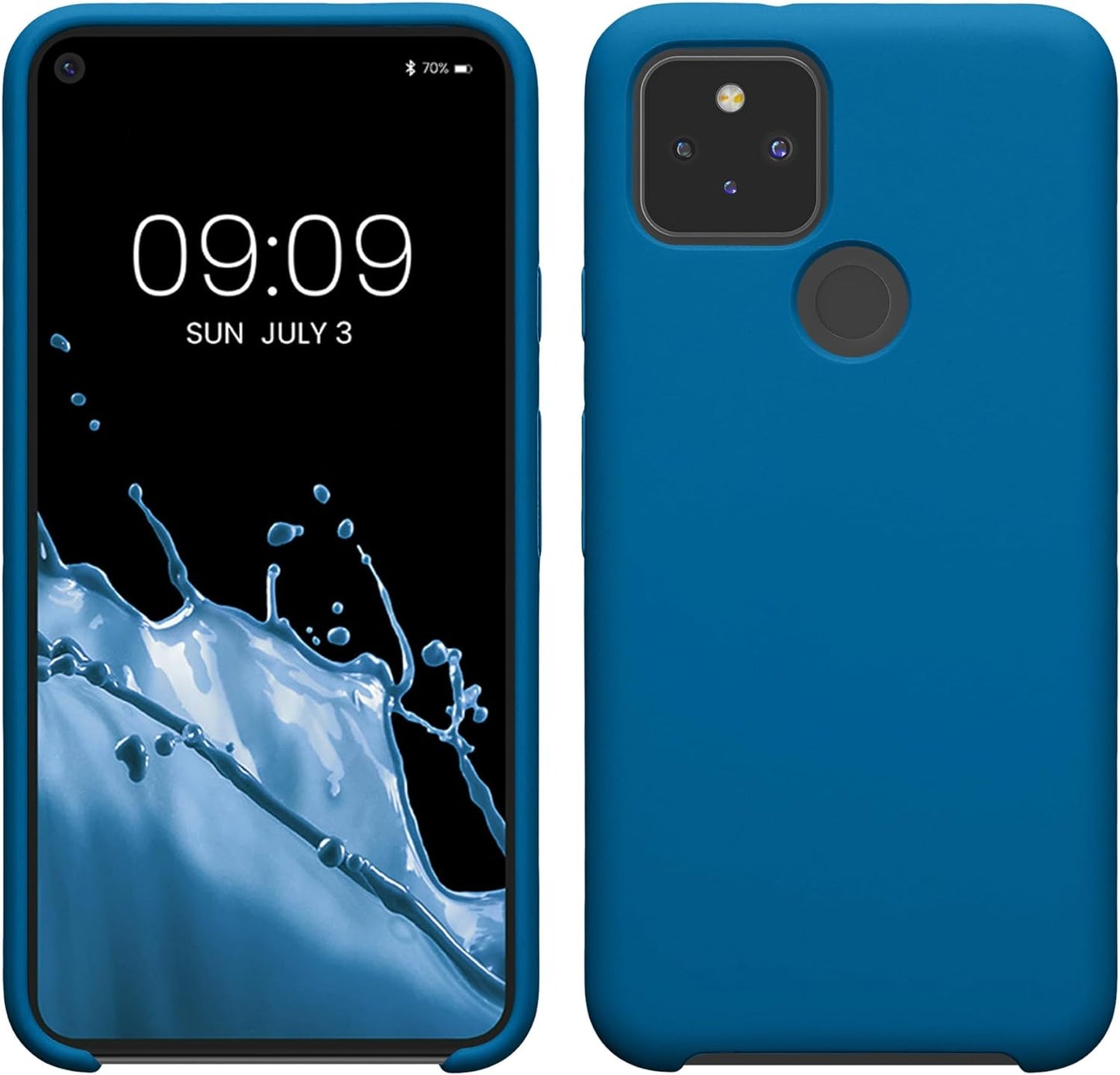 Kwmobile Case Compatible with Google Pixel 5 Case - TPU Silicone Phone Cover with Soft Finish - Blue Reef  KW-Commerce Blue Reef  