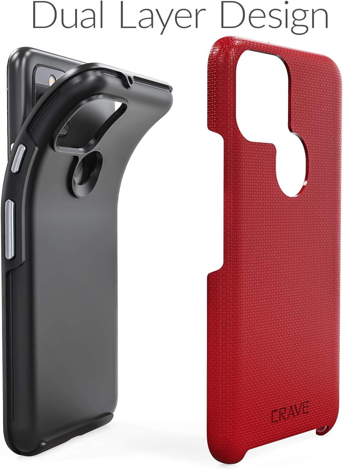 Crave Pixel 5 Case, Dual Guard Protection Series Case for Google Pixel 5 - Red  Crave   