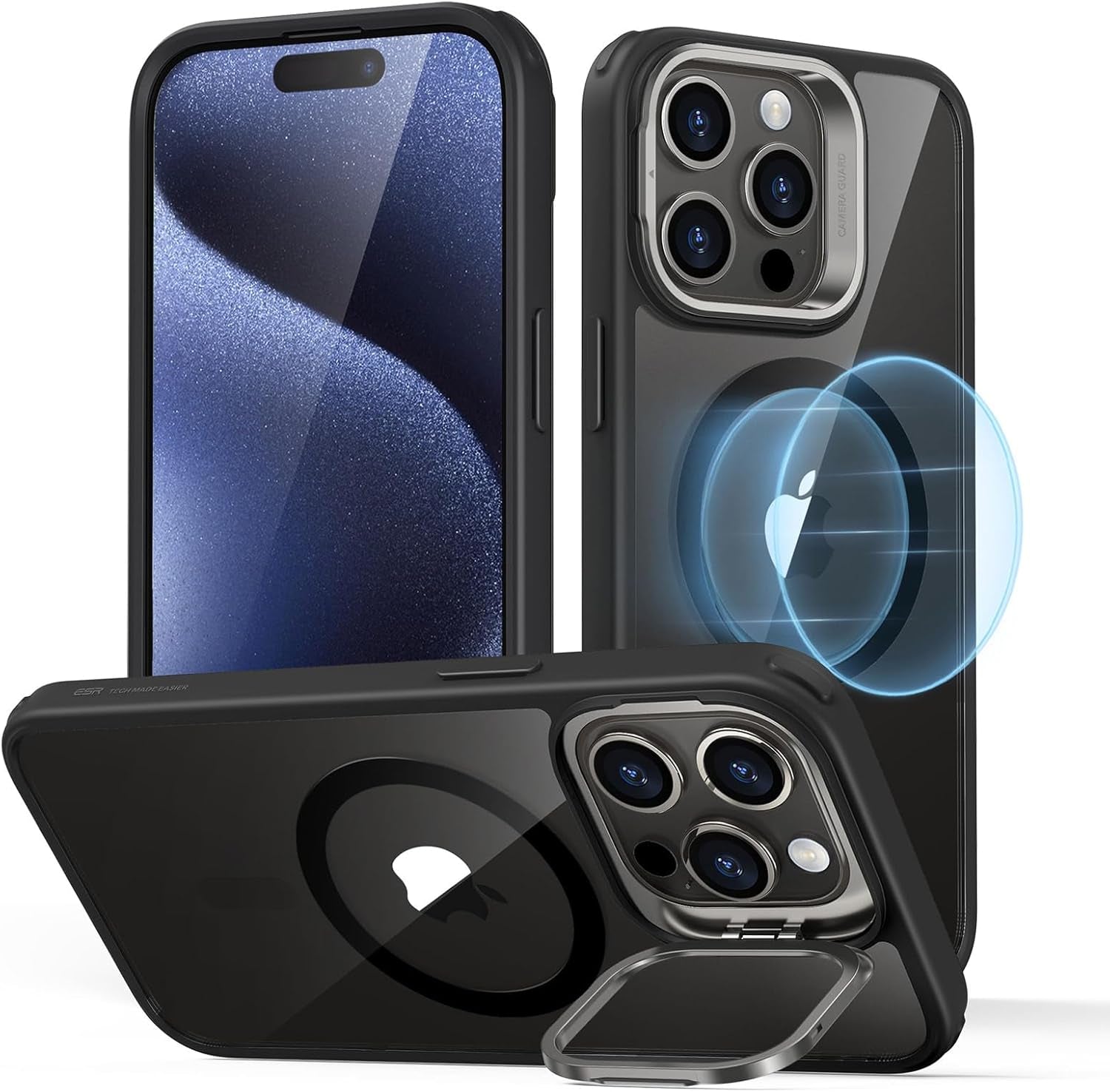 ESR for Iphone 17 Pro Max Case with Stash Stand, Camera Control Cover Compatible with Magsafe, Military-Grade Drop Protection Phone Case for Iphone 17 Pro Max, Scratch-Resistant Back Cover, Clear