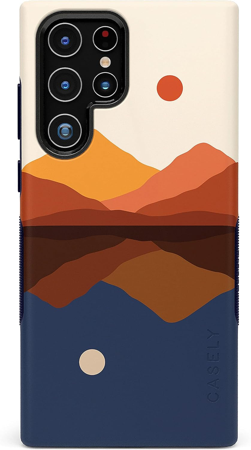 Casely Galaxy S22 Ultra | Opposites Attract | Day & Night Colorblock Mountains Samsung Case