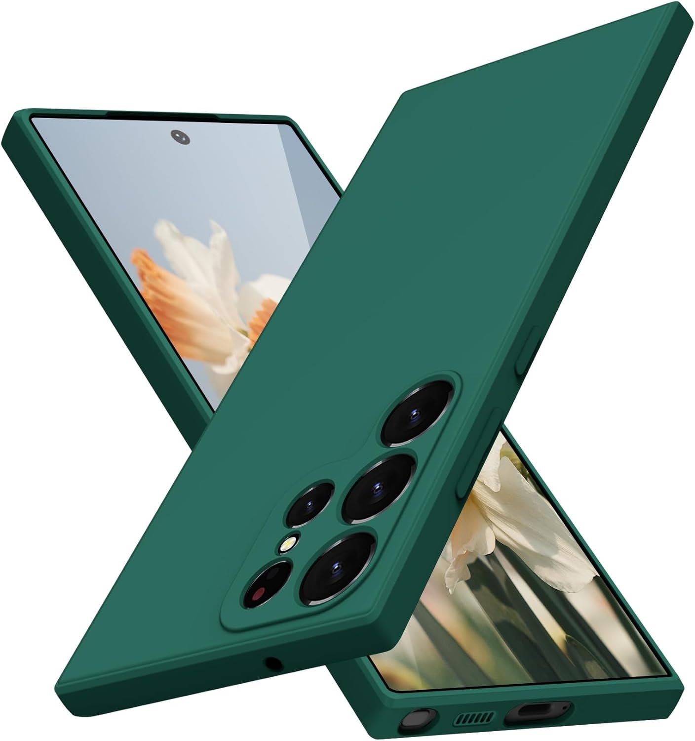 For Samsung Galaxy S22 Ultra 5G Case Liquid Silicone,Full Body Protective,Soft Shockproof anti Scratch Case for Samsung Galaxy S22 Ultra Phone Case Slim Fit Durable 6.8In Red JUS01-62