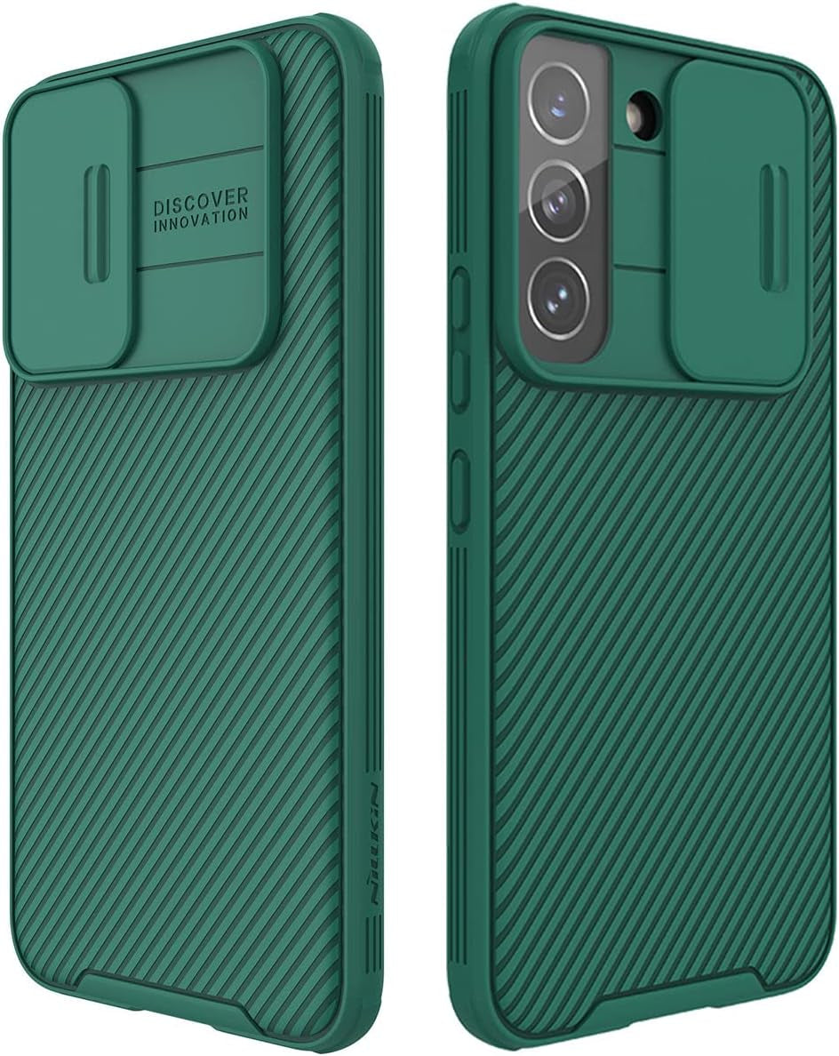 Cloudvalley for Galaxy S22 plus Case with Slide Camera Cover, Slim Shockproof Protective Phone Cases with Sliding Camera Lens Protection for Galaxy S22+ 6.6 Inches 5G (2022) - Blue