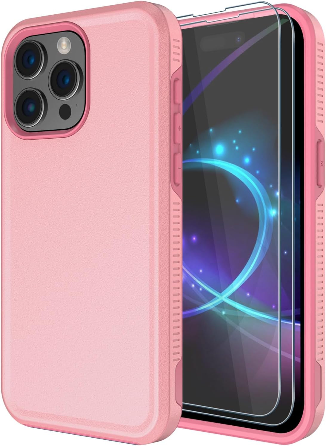 Diverbox for Iphone 15 Pro Case [Tempered Glass Screen Protector] [Shockproof] [Dropproof] Heavy Duty Protection Phone Case Cover for Apple Iphone 15 Pro 6.1 Inch (Black-2In1)  Diverbox   