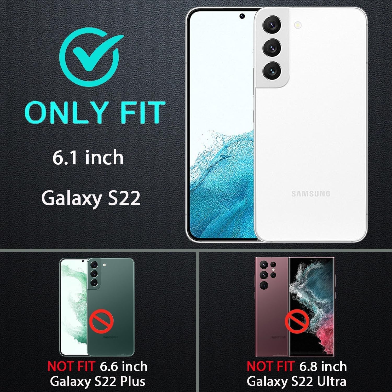 For Samsung Galaxy S22 Case, with 2Pcs [Self Healing Flexible TPU Screen Protector & Camera Lens Protector] Military Grade 3 in 1 Heavy Duty Case for Galaxy S22 5G 6.1 Inch (Purple/Pink)