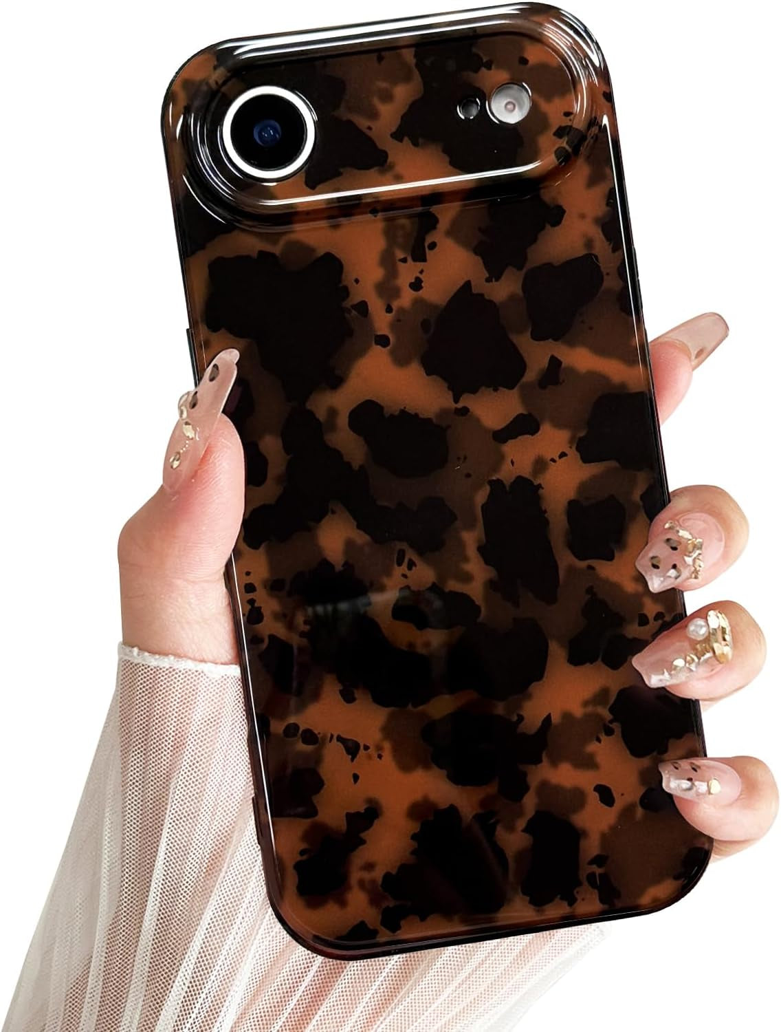 Compatible with Iphone 17 Pro Max Case, Tortoise Shell Chic Amber Brown Print Leopard, Fashion Classic Soft TPU Protective Case for Women Compatible with Iphone 17 Pro Max 6.9 '', Color2