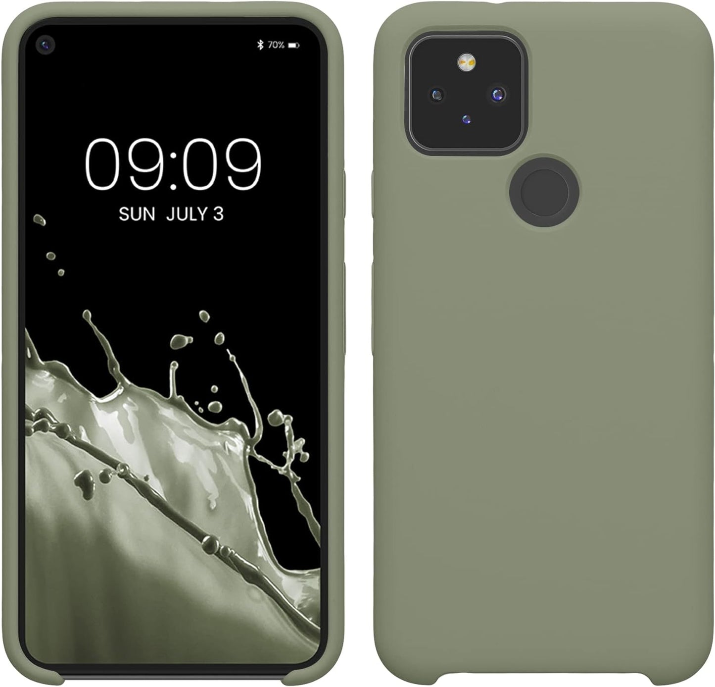 Kwmobile Case Compatible with Google Pixel 5 Case - TPU Silicone Phone Cover with Soft Finish - Blue Reef  KW-Commerce Gray Green  