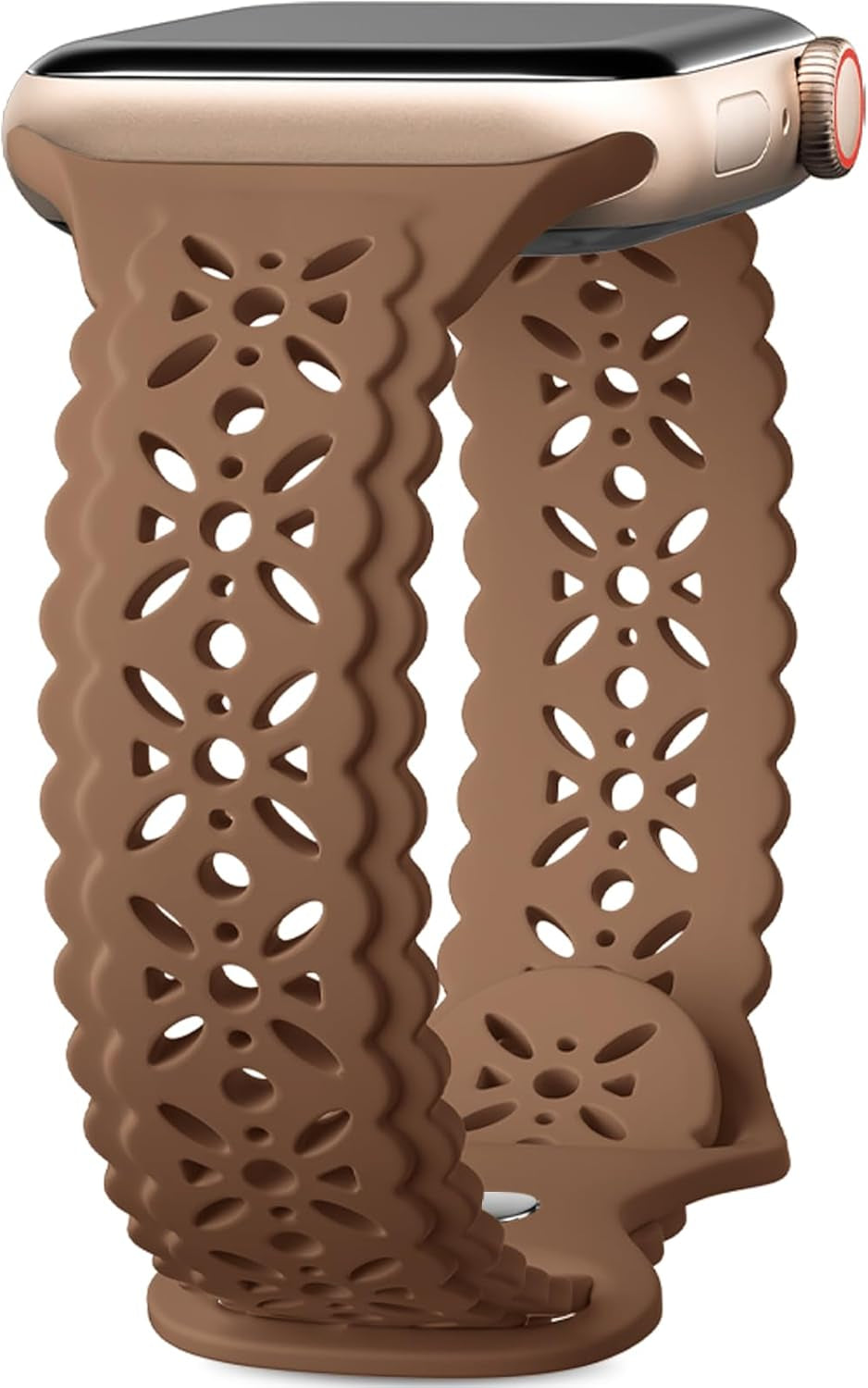 Getino Lace Silicone Band Compatible with Apple Watch Bands for Women 40Mm 41Mm 38Mm 44Mm 45Mm 42Mm 49Mm, Breathable Hollow-Out Sport Strap Slim Thin Bands for Iwatch SE Series 9 8 7 6 5 4 3 2 1 Ultra