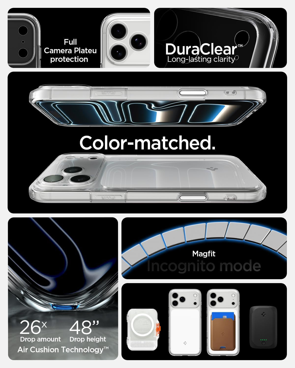 Spigen for Iphone 17 Pro Max Case, Ultra Hybrid T Magfit [Camera Control Button] [Compatible with Magsafe] - Glossy White