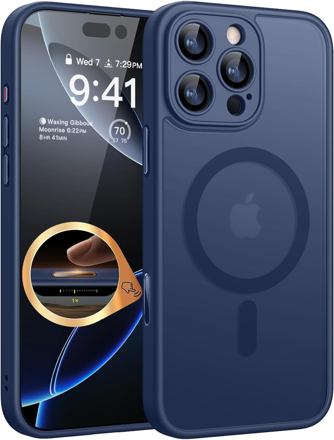 CANSHN 360° Spin Magnetic Stand for Iphone 17 Pro Max Case with Camera Control [Full Camera Protection] [Compatible with Magsafe] Translucent Matte Shockproof Protective Phone Cover 6.9" -Deep Purple