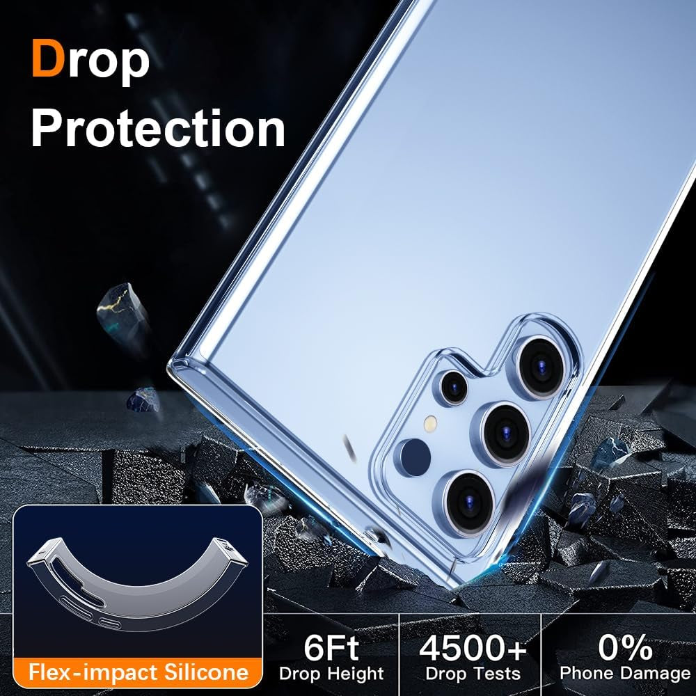 Crystal Clear Samsung Galaxy S22 Ultra Case.Soft Slim Fit Transparent Plastic TPU Protective Silicone Cover Phone Case for Samasung S22 Ultra [Slim Thin & Comfort Grip] [Shockproof]