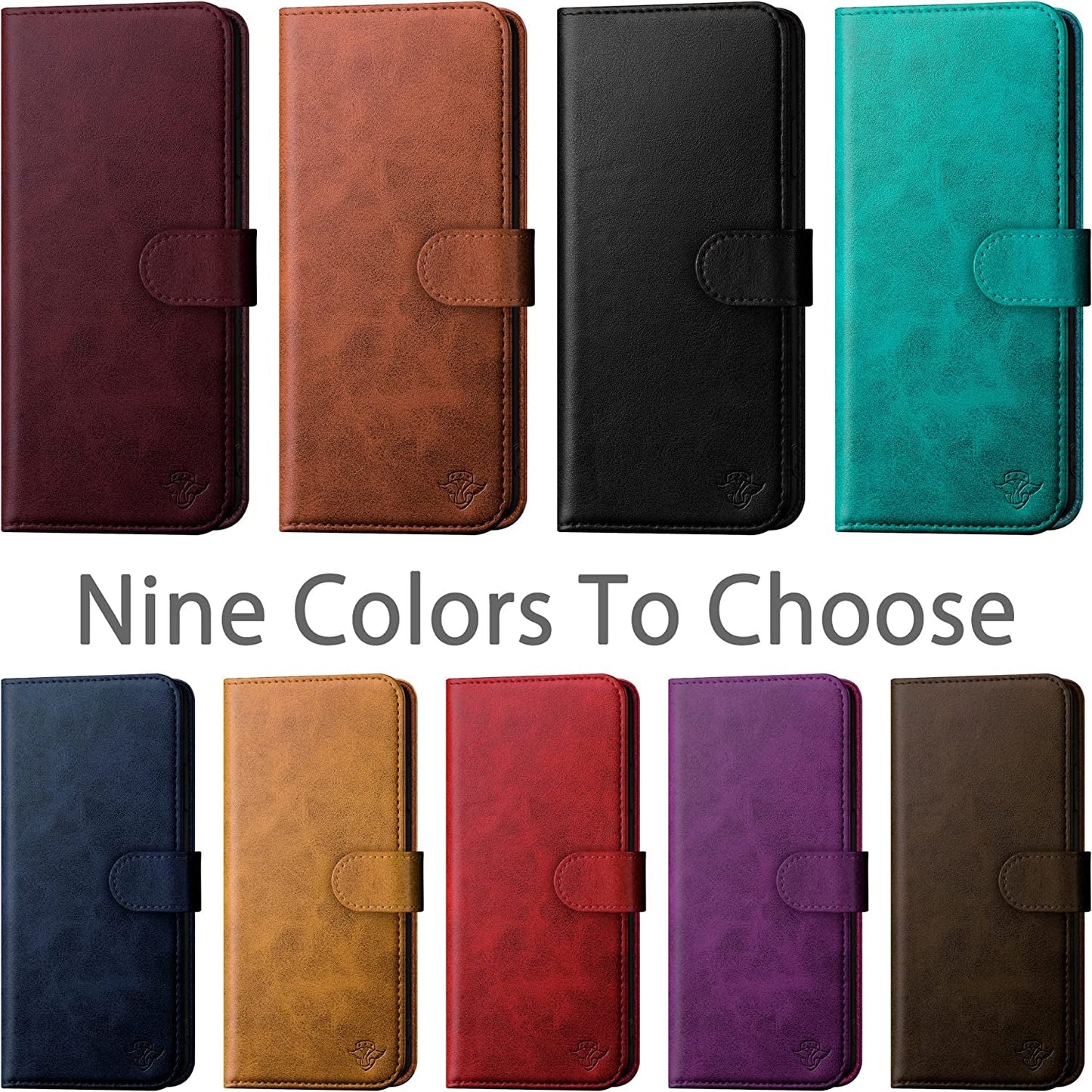 For Samsung Galaxy S22 Genuine Leather Wallet Case 【RFID Blocking】【4 Credit Card Holder】【Real Leather】 Flip Folio Book Phone Case Protective Cover Women Men for S22 Case Purple