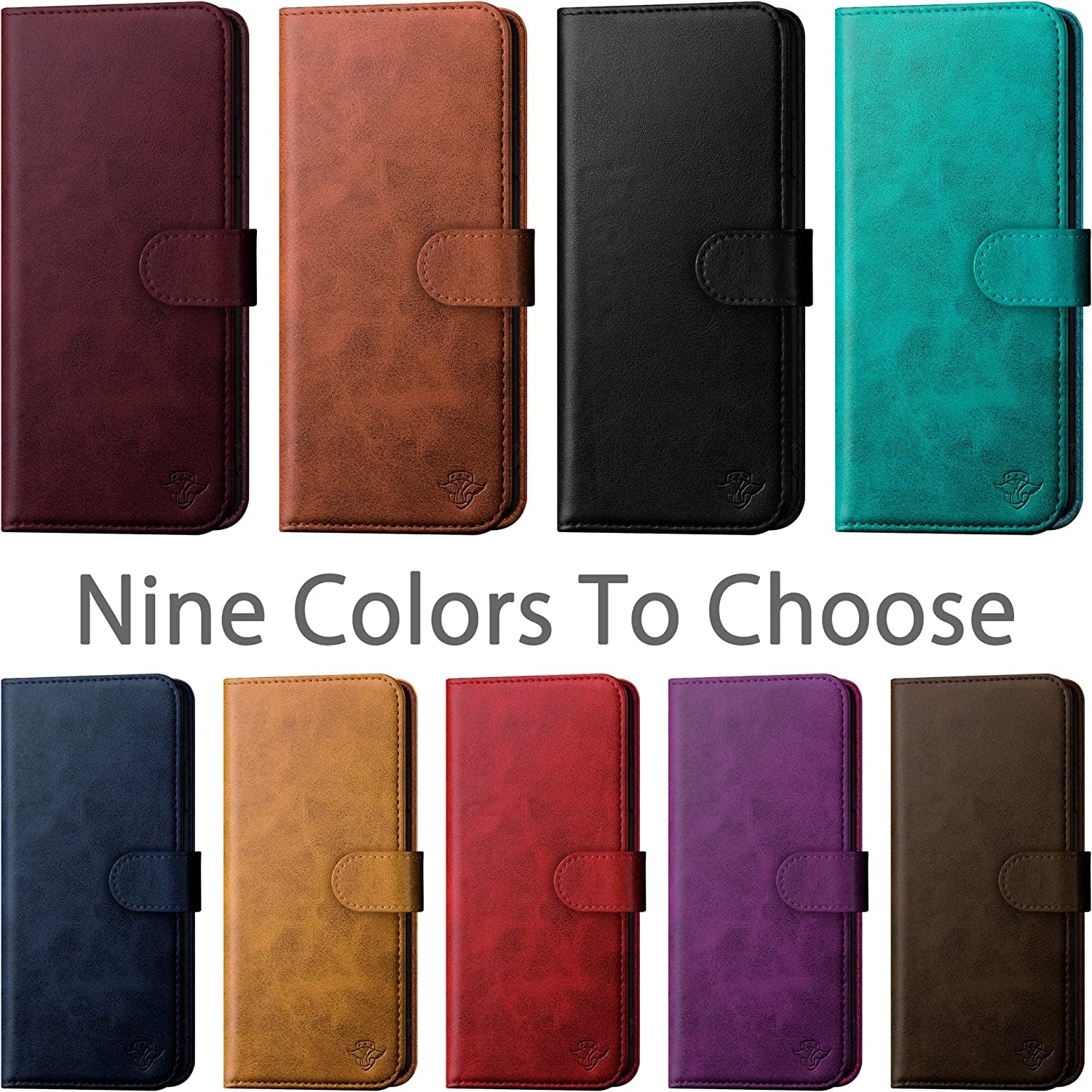 For Samsung Galaxy S22 Genuine Leather Wallet Case 【RFID Blocking】【4 Credit Card Holder】【Real Leather】 Flip Folio Book Phone Case Protective Cover Women Men for S22 Case Purple