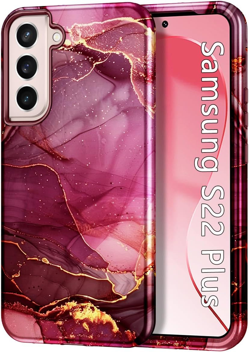 Btscase for Samsung Galaxy S22 plus Case, [Military Grade Drop Tested] Marble Pattern Design Slim Rugged Shockproof Women Girls Men Protective Anti-Scratch Cover for Galaxy S22 plus 5G, Cobalt Blue