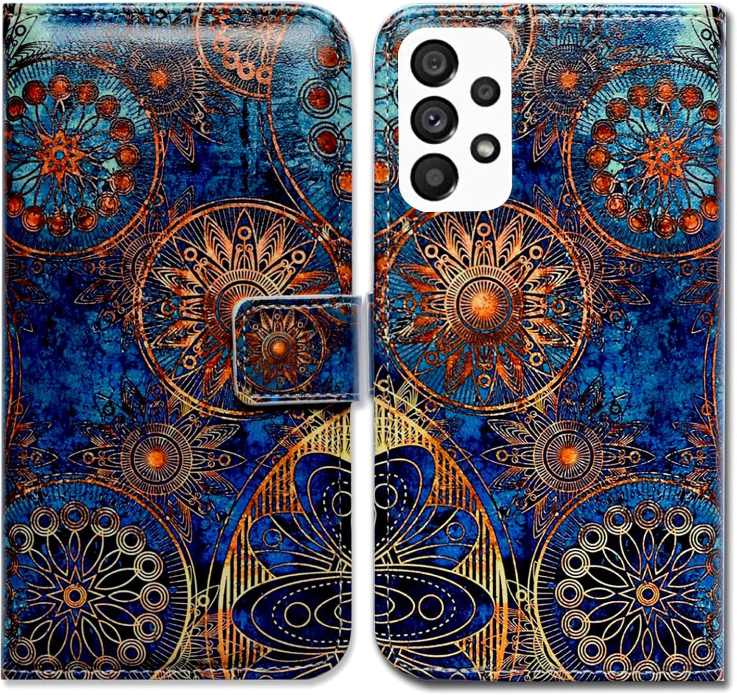 Bcov Galaxy A53 Case, Black Bird Green Leather Flip Phone Case Wallet Cover with Card Slot Holder Kickstand for Samsung Galaxy A53 5G