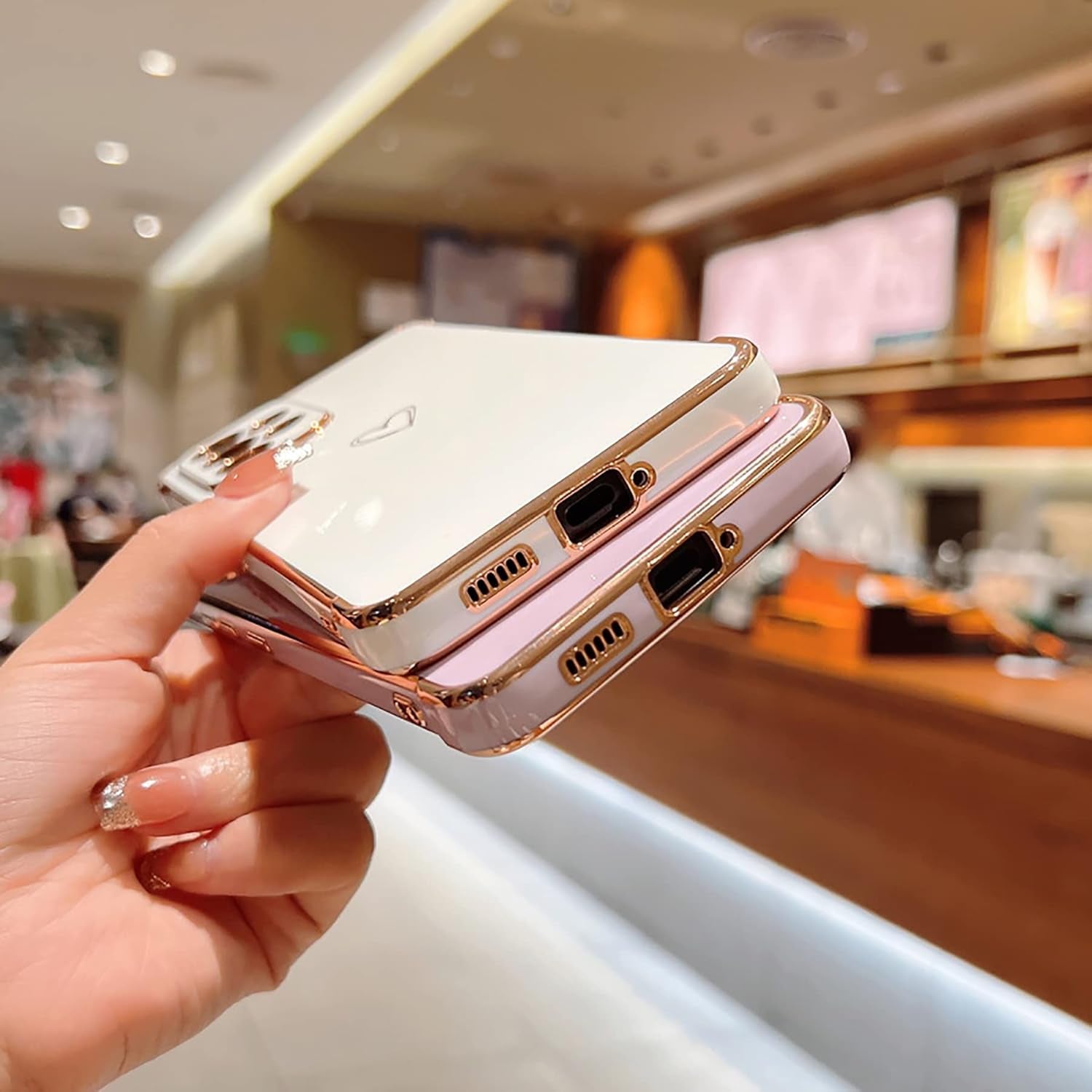 Designed for Samsung Galaxy A53 5G Case, Electroplating Love Phone Case,Full Camera Protection & Raised Reinforced Corners Shockproof Soft TPU Case -Candy Blue