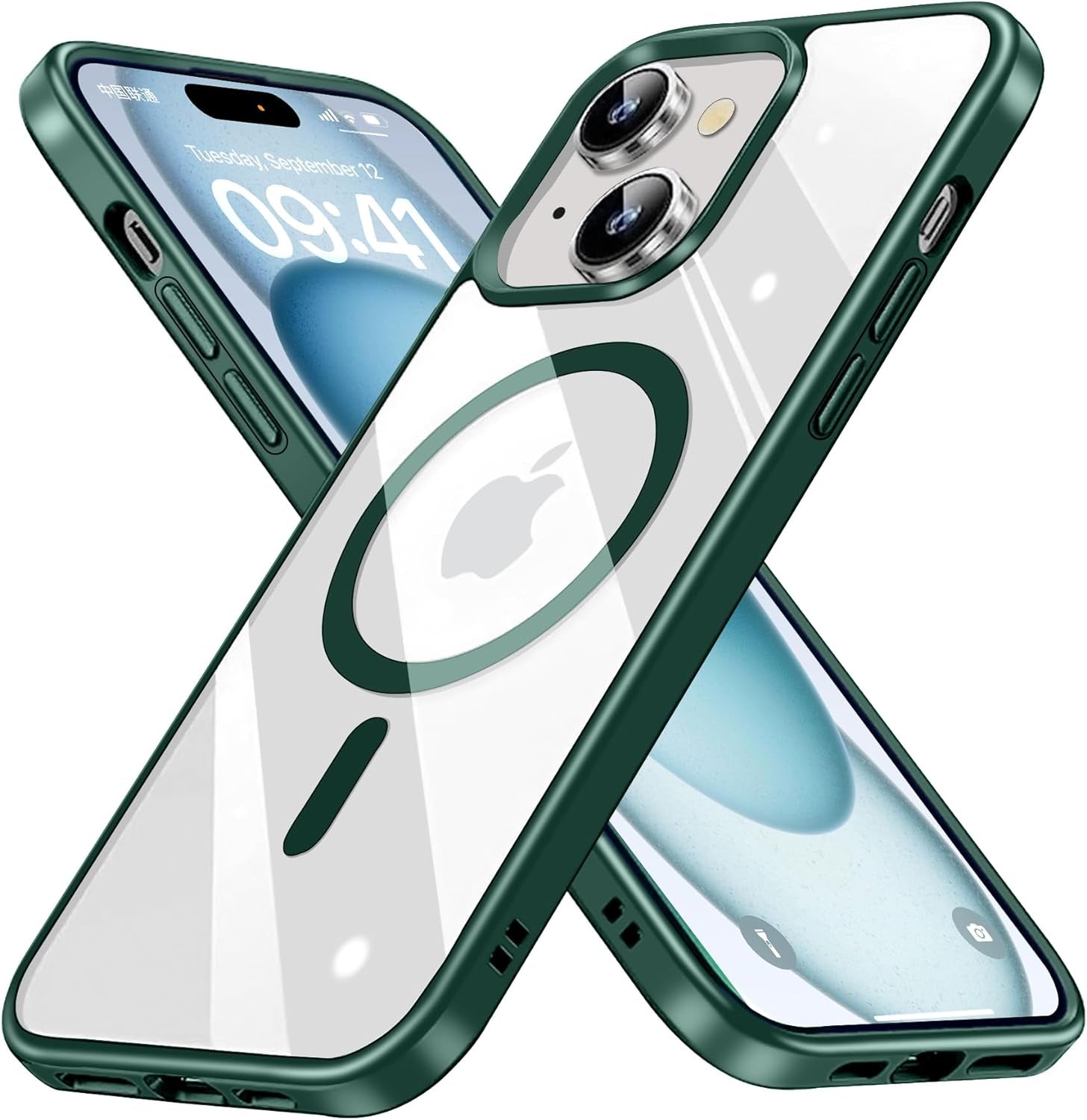 BAICHUANG Clear Magnetic for Iphone 15 Pro Case, Compatible with Magsafe, [Not Yellowing] [Military Grade Protection] Slim Transparent Silicone Anti-Scratch Shockproof Phone Case, Black  BAICHUANG   