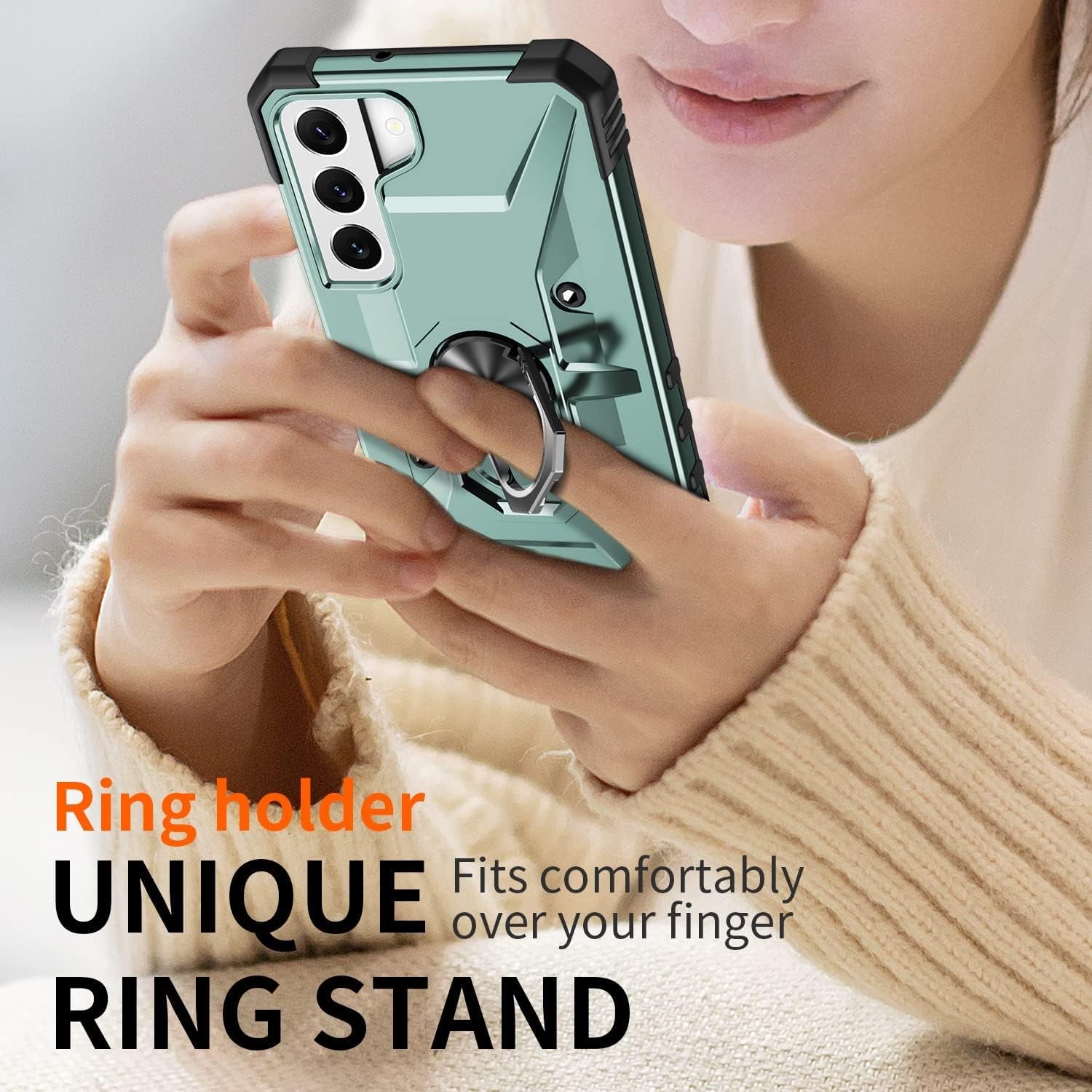 Case for Samsung Galaxy S22 plus Case Galaxy S22+ Case Military Grade Drop Case with Kickstand Ring Magnetic Holder Shockproof Protective for Galaxy S22 plus S22+ Phone Case (Midnight Green)