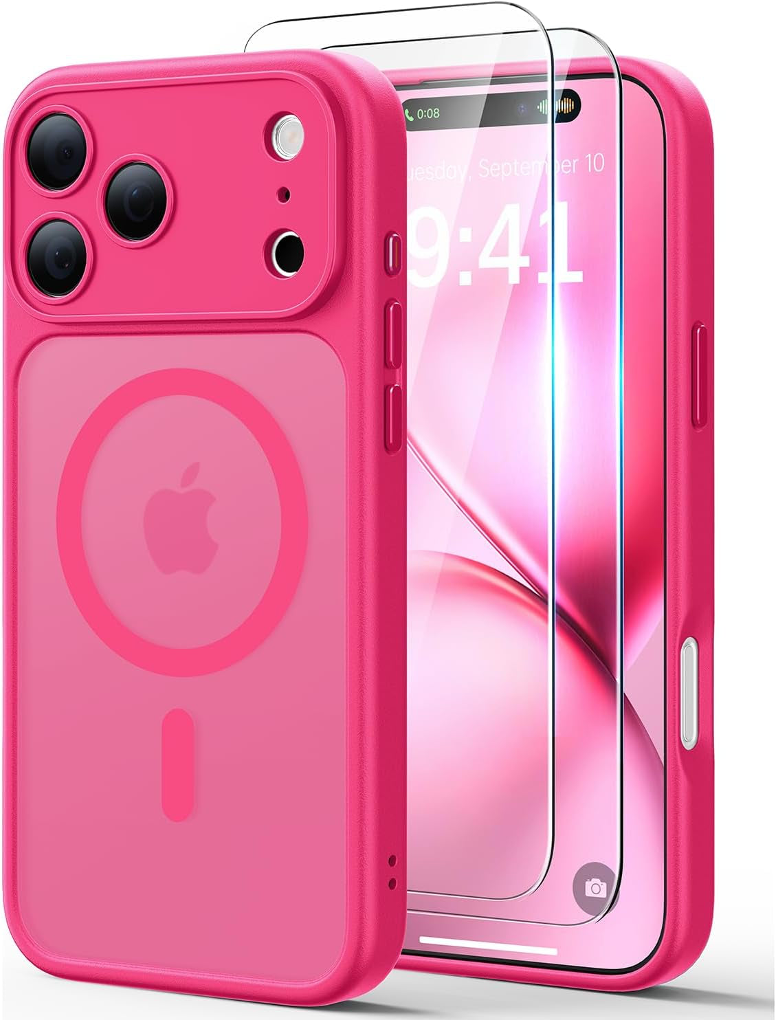 JJL for Iphone 17 Pro Case with 2 Pack Screen Protectors, Compatible with Magsafe, Full Camera Protection, Translucent Matte Magnetic Phone Cover, Deep Blue