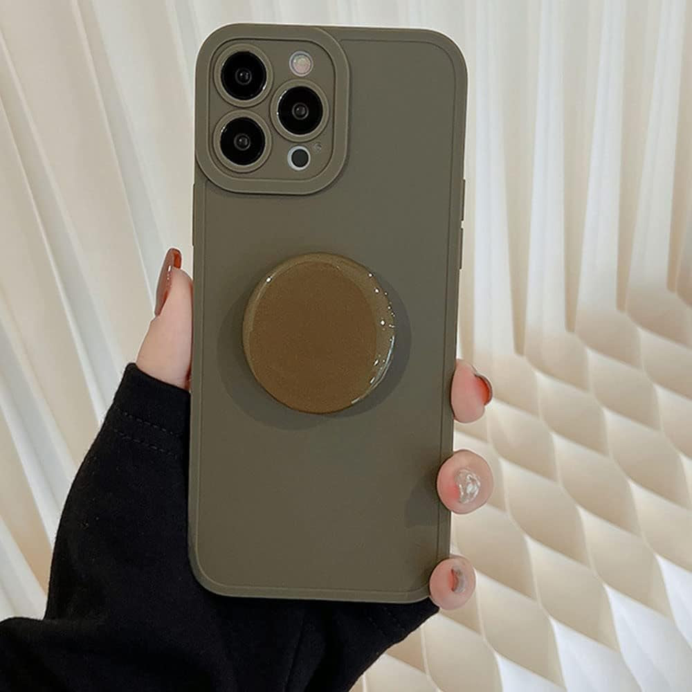 MUYEFW Case for Iphone 15 Pro Case Silicone Women with Ring Stand Holder Kickstand, Girl Cute Gel Rubber Protective Phone Case Cover (Green)  MUYEFW   