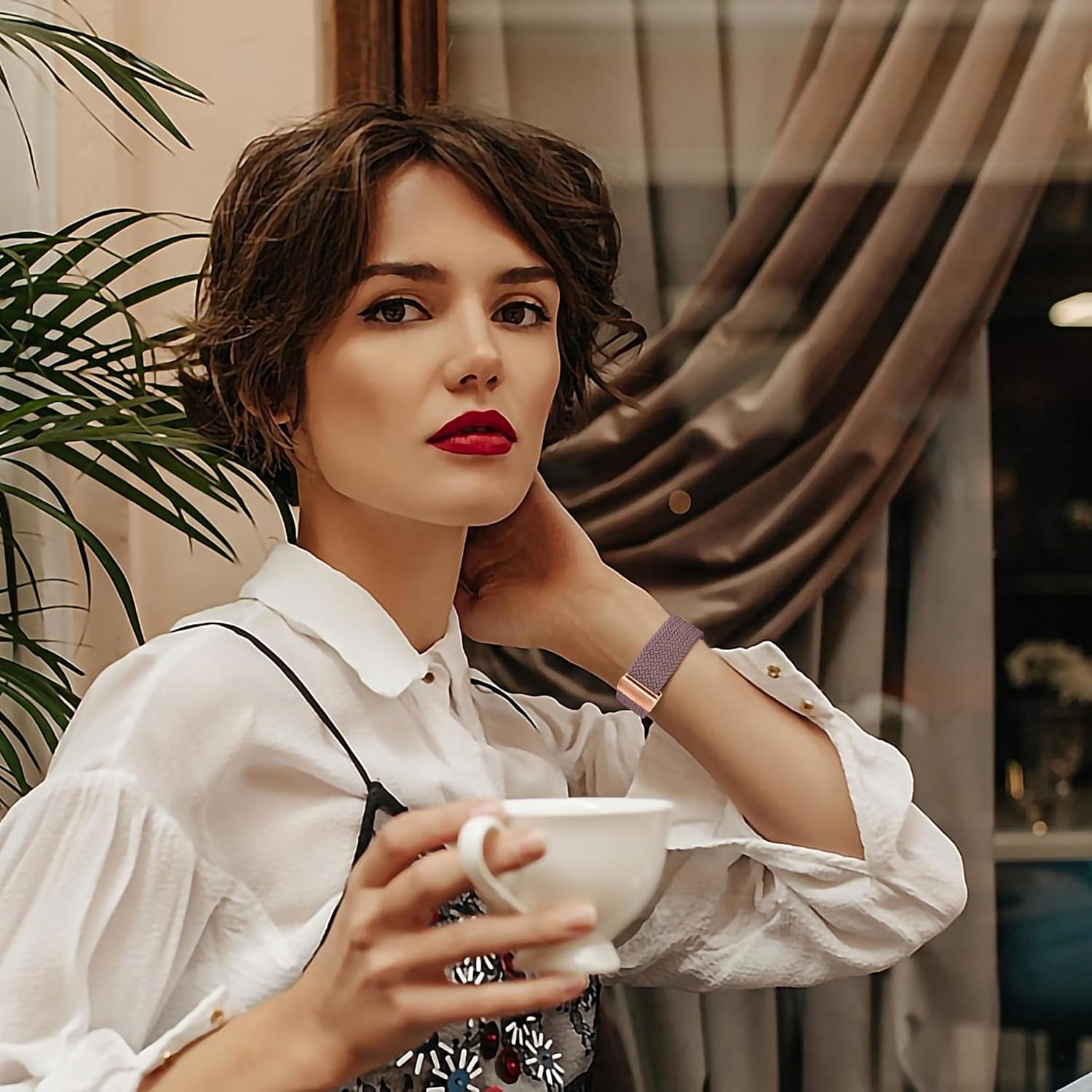 4 Pack Braided Magnetic Band Compatible with Apple Watch Women Men Kids 49Mm 45Mm 44Mm 42Mm 41Mm 40Mm 38Mm, Stretchy Nylon Sport Loop Strap for Iwatch Ultra 2/1 Series 9 8 SE 7 6 5 4 3 2 1