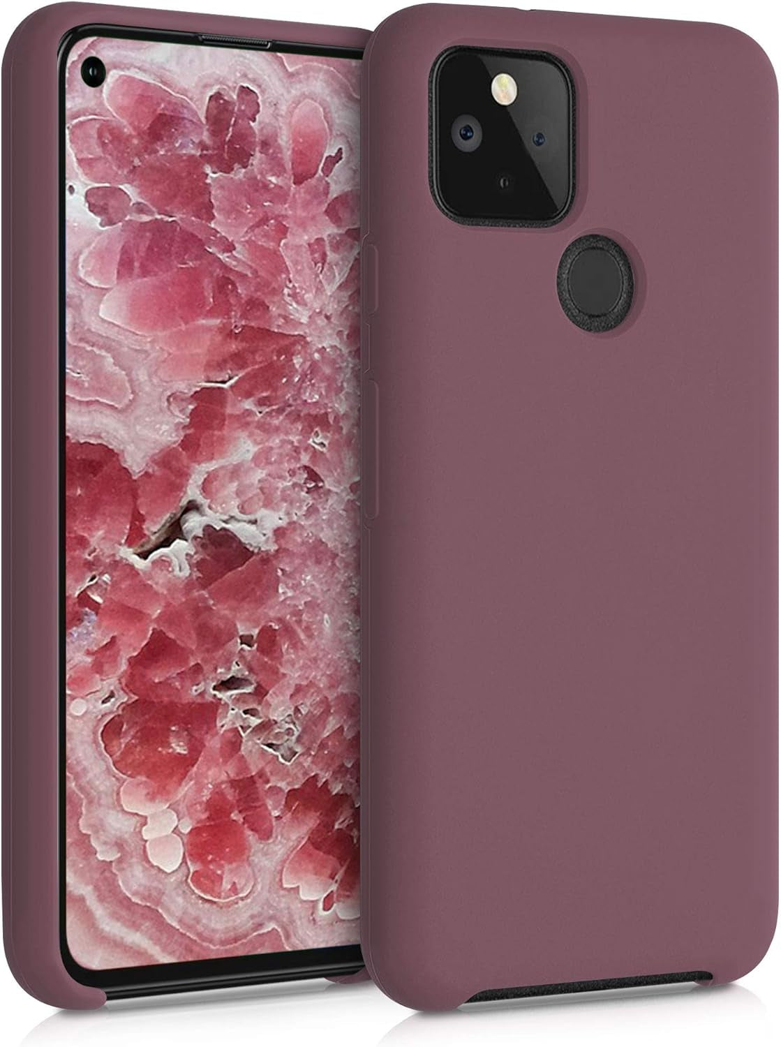 Kwmobile Case Compatible with Google Pixel 5 Case - TPU Silicone Phone Cover with Soft Finish - Blue Reef  KW-Commerce Plum  