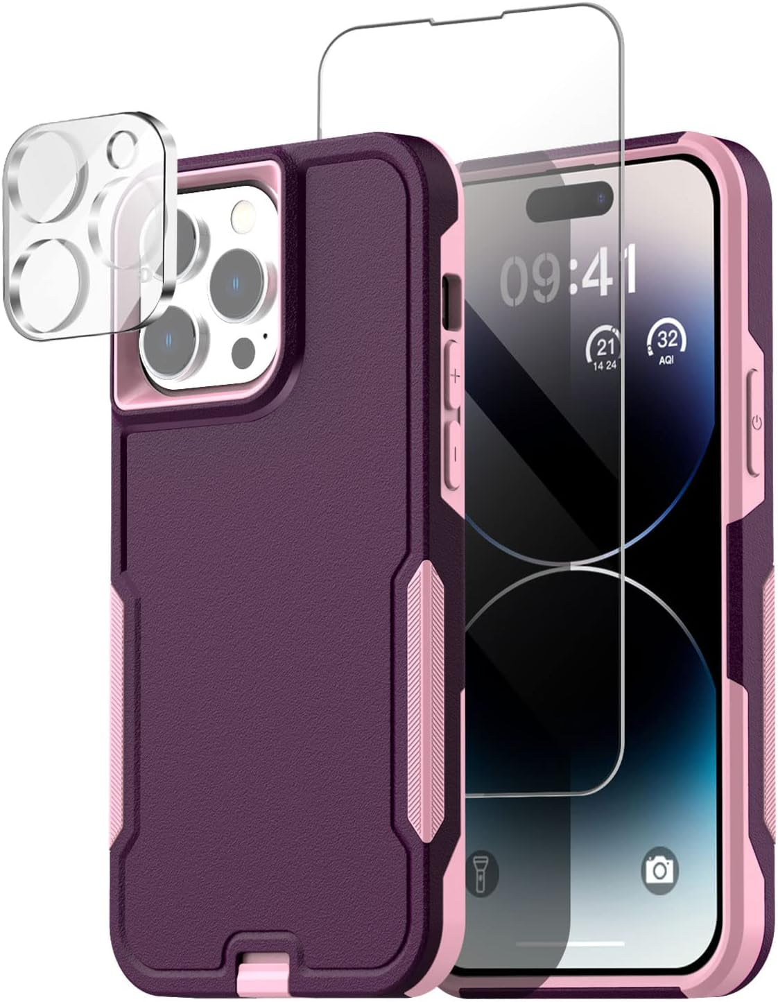 Aicase for Iphone 14 Pro Max Case with Glass Screen Protector+Camera Lens,Heavy Duty Drop Protection Full Body Rugged Shockproof Military Protective Tough Durable Cover for Iphone 14 Pro Max 6.7"_10  AICase   