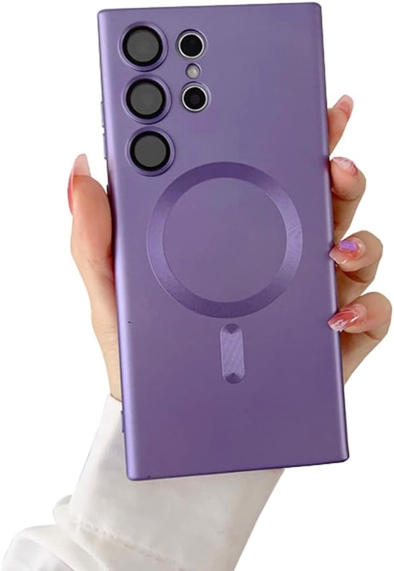 Galaxy S22 Ultra Case Magnetic [Support Magsafe Charger] Wireless Anti-Scratch Shockproof Full Camera Protection Slim Thin Silicon Phone Cover Case for Samsung Galaxy S22 Ultra 6.8"-Rose Gold