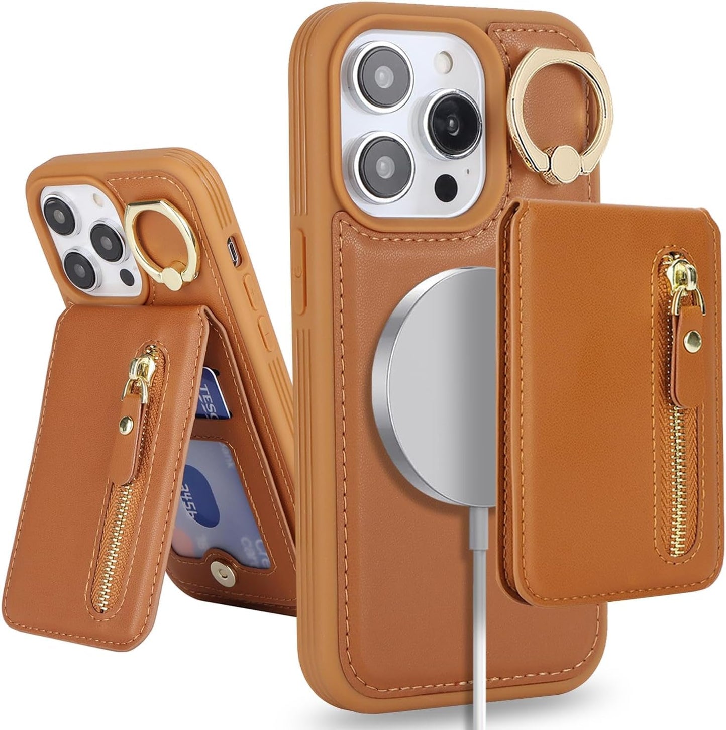 DEYHU Iphone 15 Pro Case with Card Holder, Iphone 15 Pro Phone Case Wallet for Women Magsafe Compatible Wallet Detachable 2-In-1 for Men-Dark Blue  DEYHU   