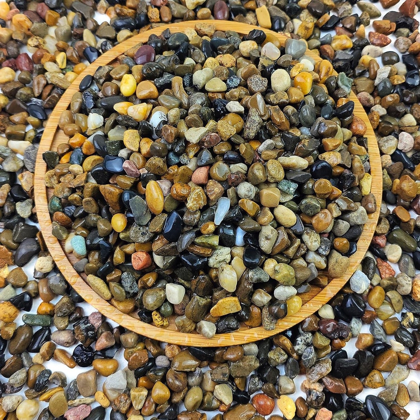 20Lbs Natural Fish Tank Gravel,1/4 Inch Pea Gravel. Mixed Color River Rocks for Aquarium, Succulent, Vase, Cactus Bonsai, Plant Soil Cover and Outdoor Landscaping Rocks