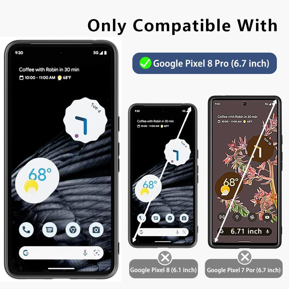 X-Level Google Pixel 8 Pro Case Drop Protective Thin Dual Layer Shockproof Bumper Phone Cases Full Body Rugged Hard PC Back Anti-Scratch Microfiber Surface with Grip with Soft Edge Slim Cover-Blue  pipilu   